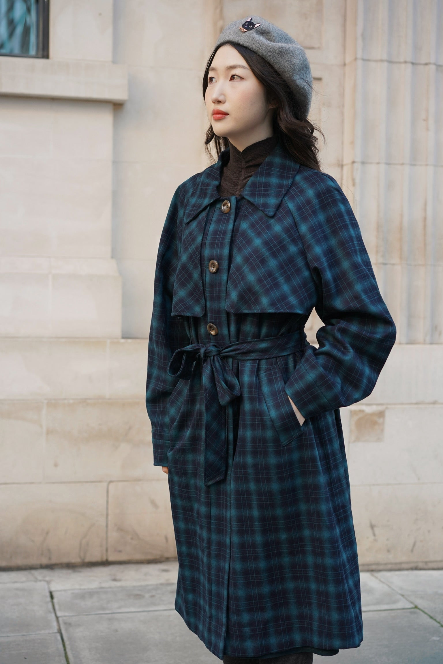Highland Tartan Trench Coat