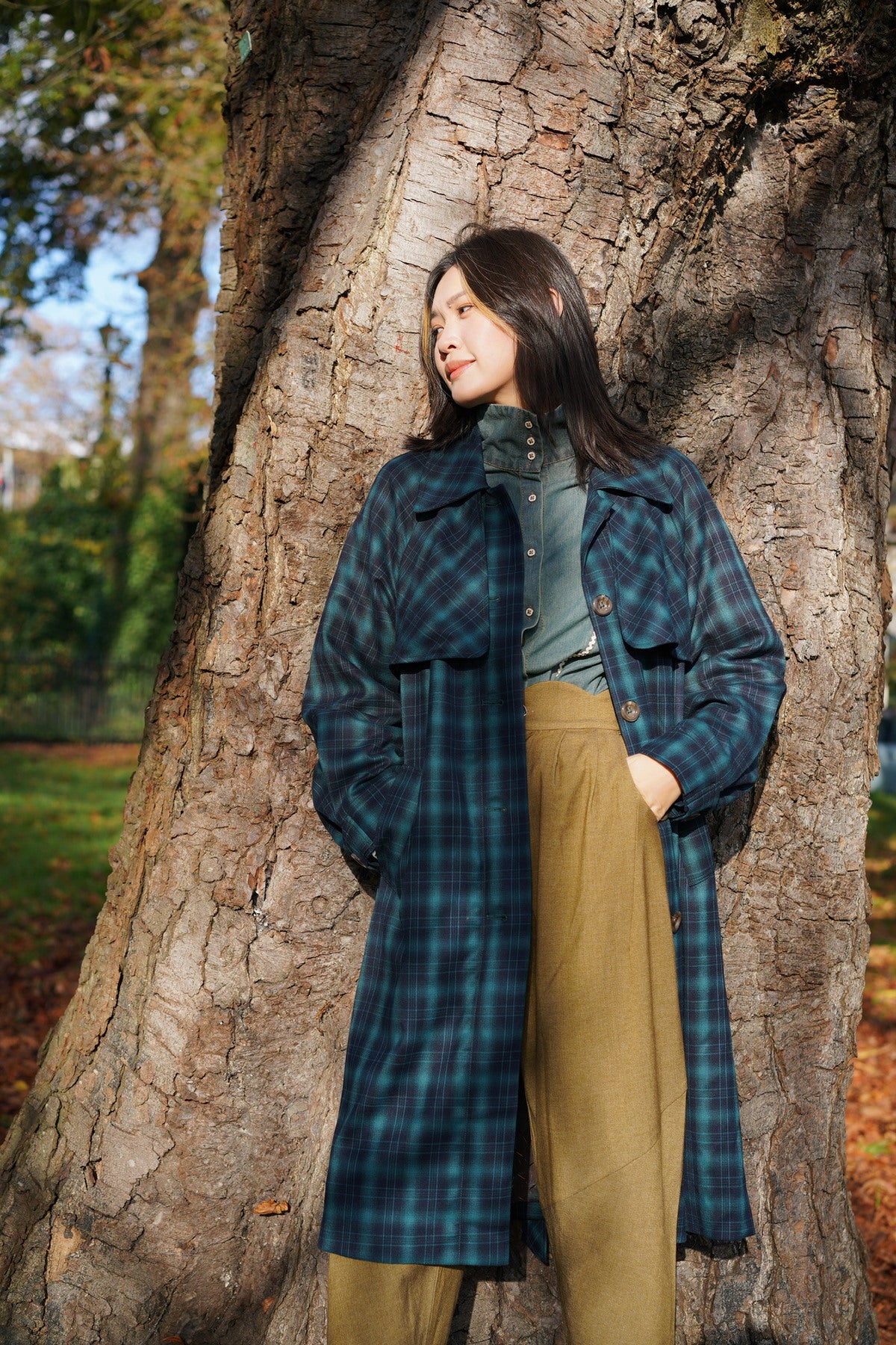 Highland Tartan Trench Coat1