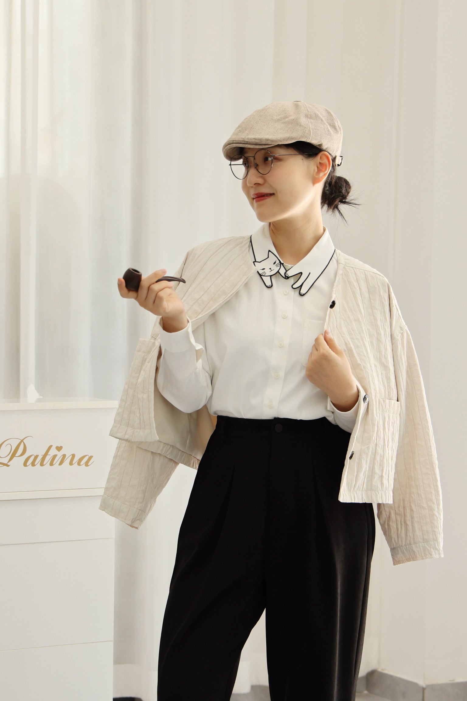 Holloway Bat Wing Cropped Jacket (Phantom Cream)