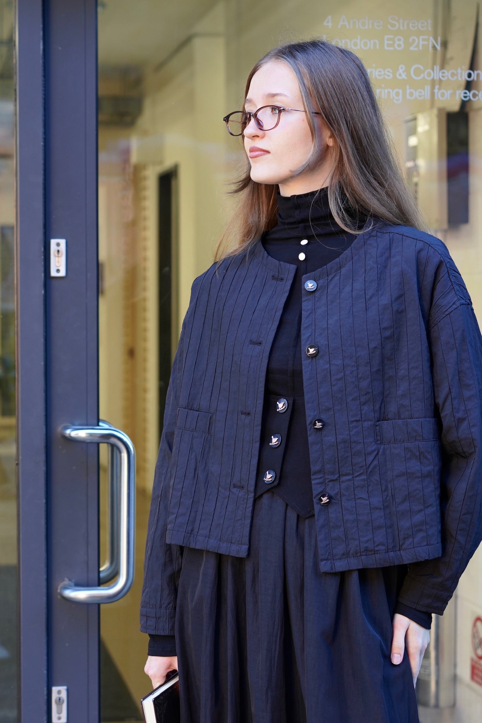 Holloway Bat Wing Cropped Jacket (Shadow Black)