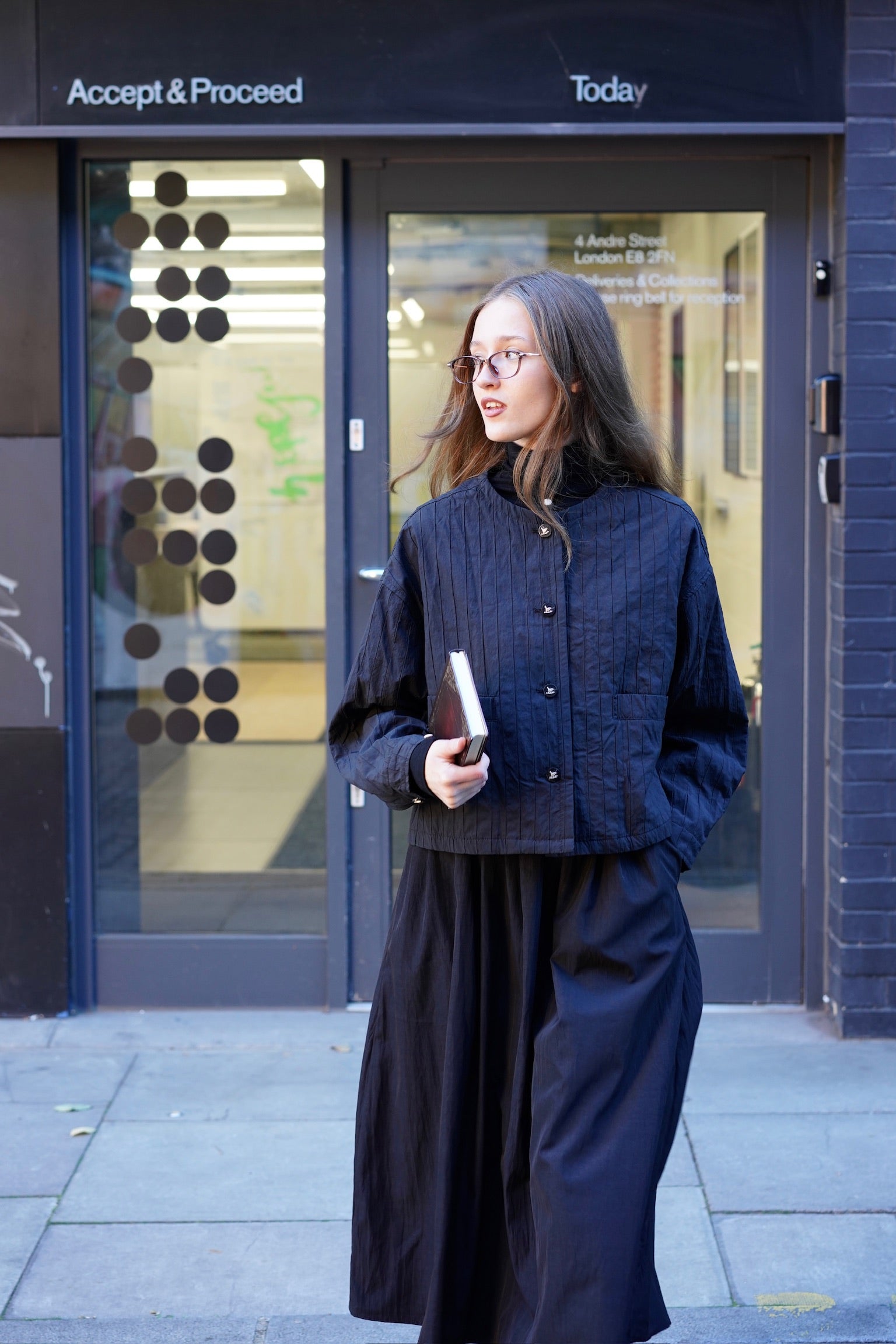 Holloway Bat Wing Cropped Jacket (Shadow Black)