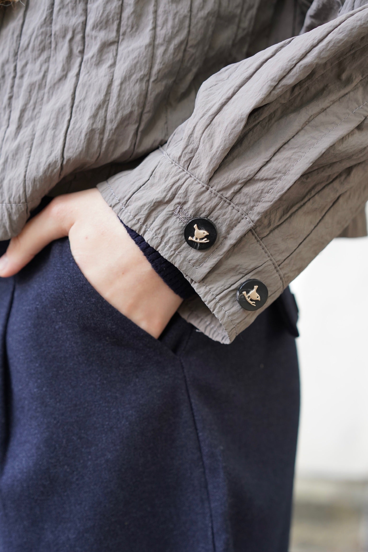 Holloway Bat Wing Cropped Jacket (Taupe Grey)