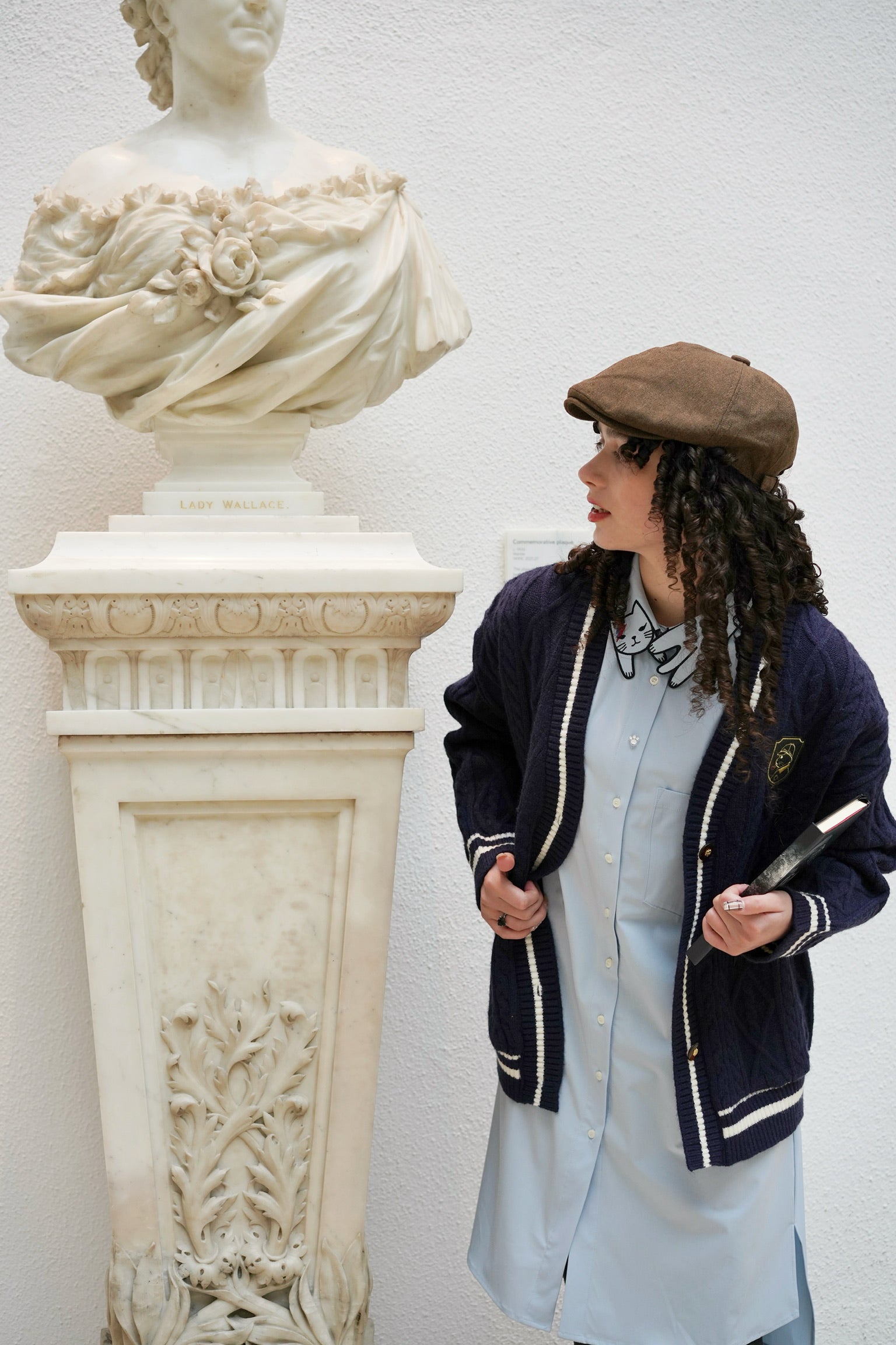 Bowie Cat Shirt Dress (Sky Blue)