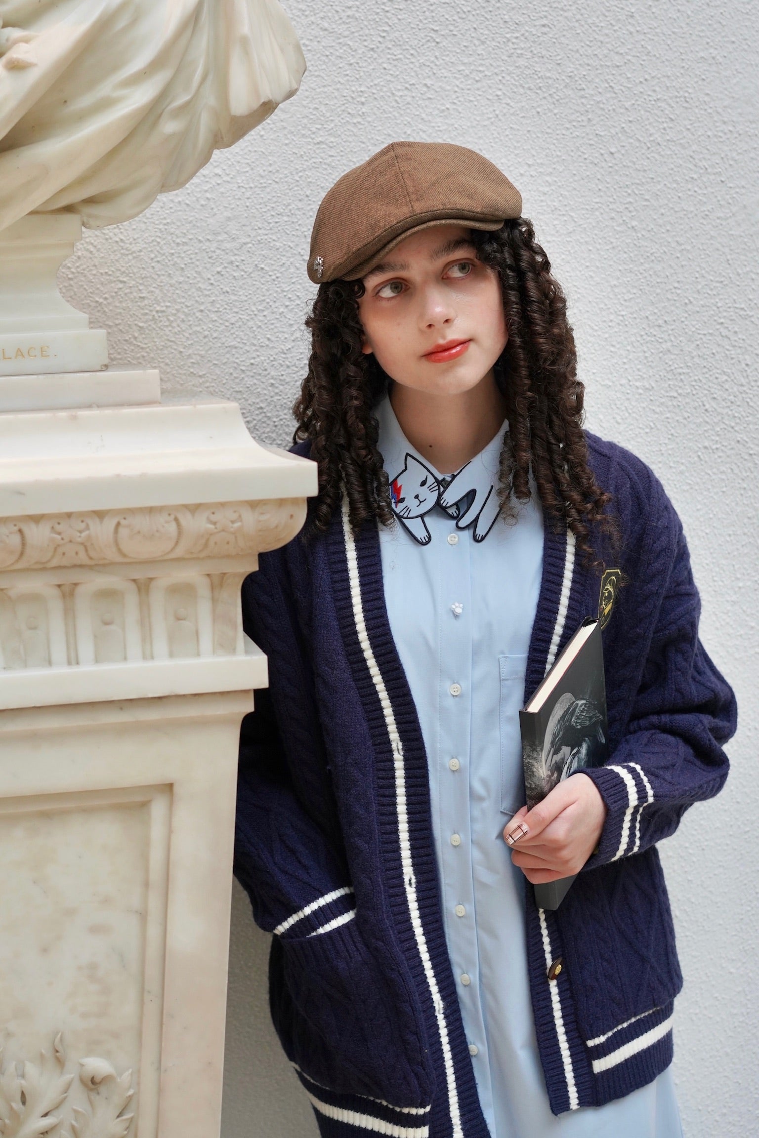 Bowie Cat Shirt Dress (Sky Blue)