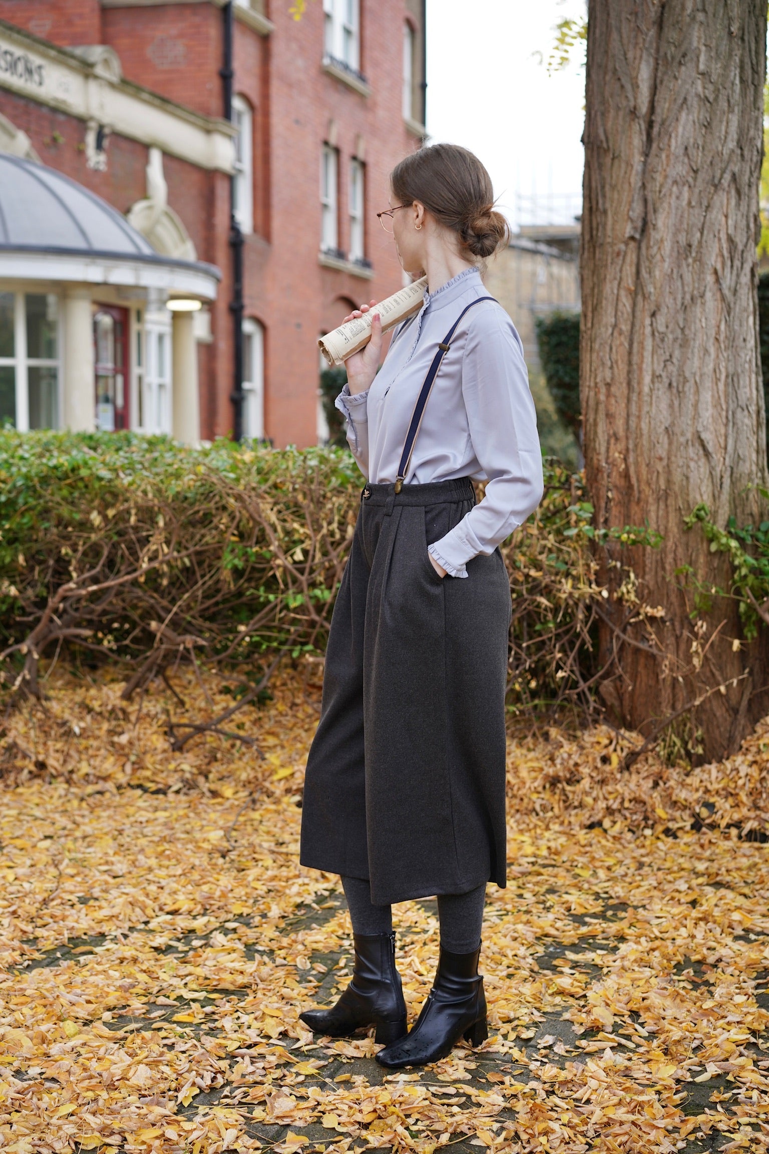 Holmesian Winter Barrel Culotte Grey