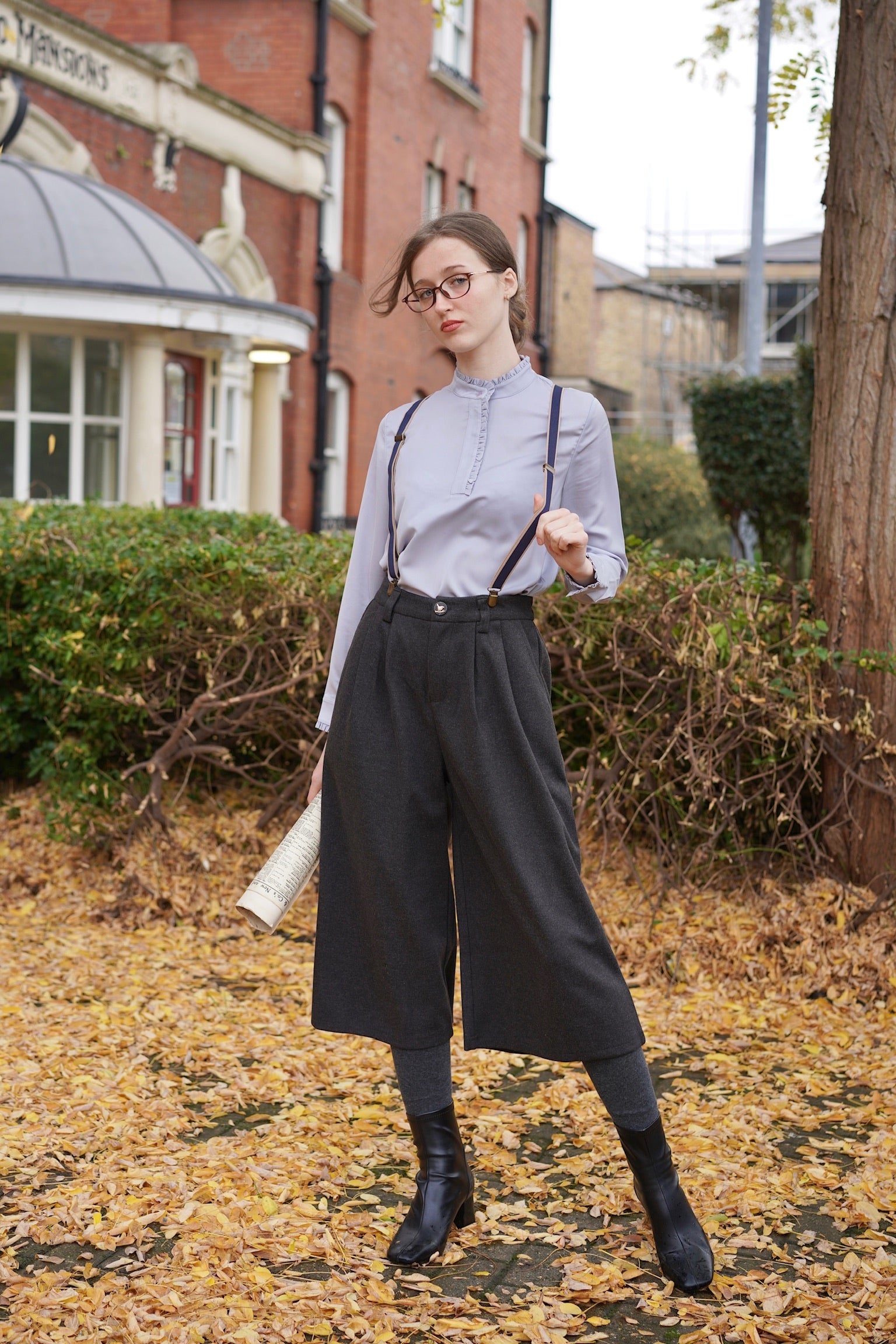 Holmesian Winter Barrel Culotte Grey