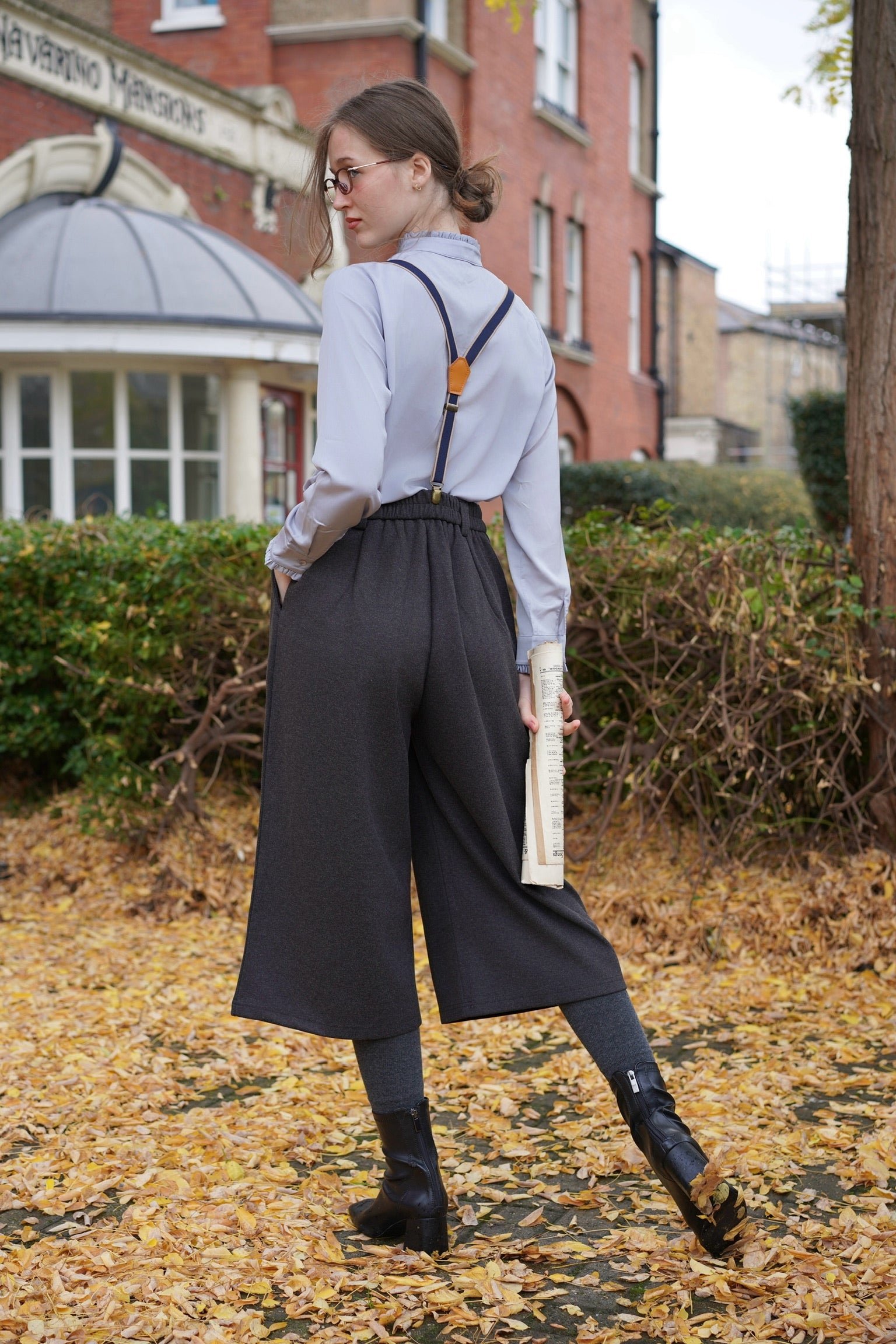 Holmesian Winter Barrel Culotte Grey