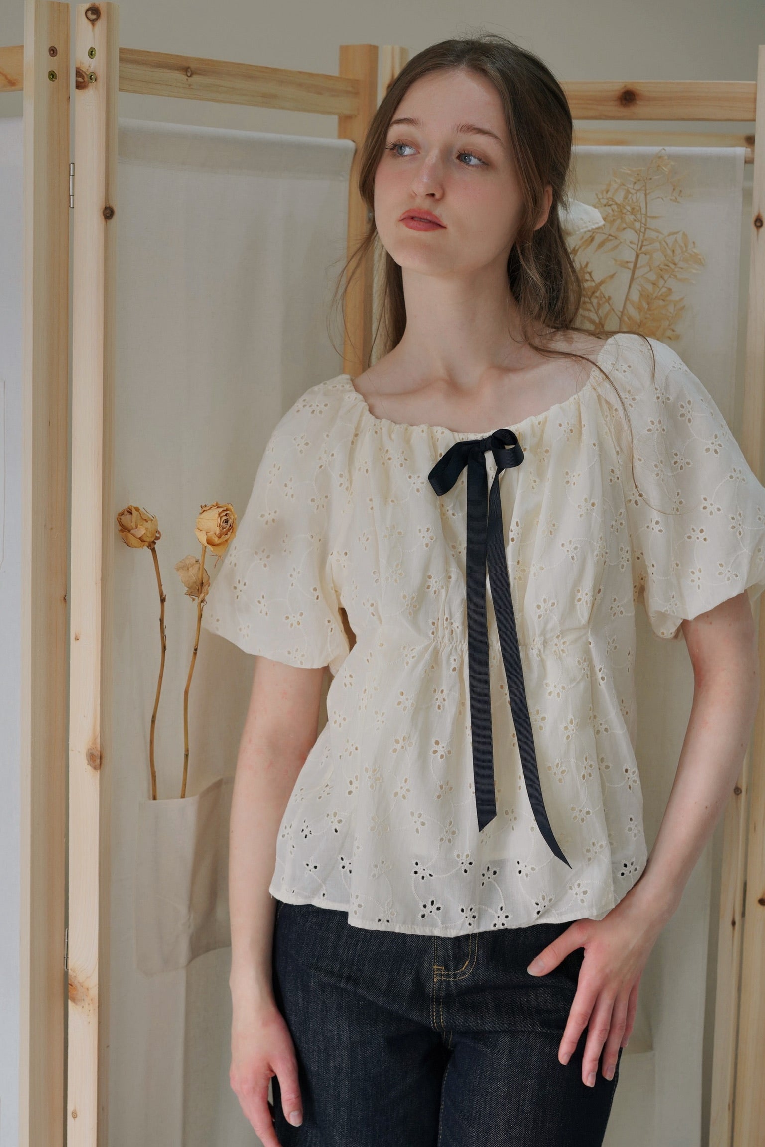Jane Babydoll Cotton Top With Scrunchie