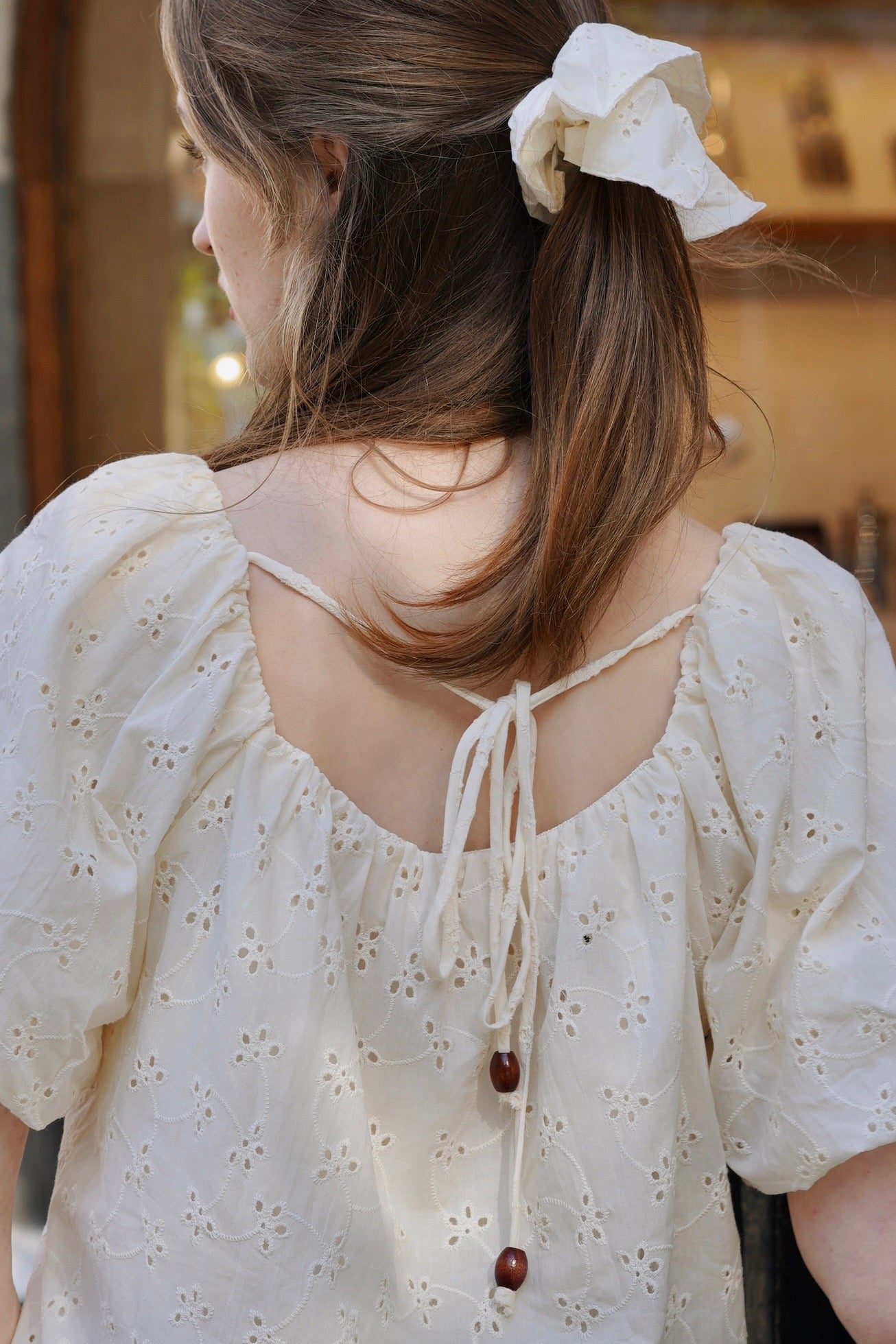 Jane Babydoll Cotton Top With Scrunchie