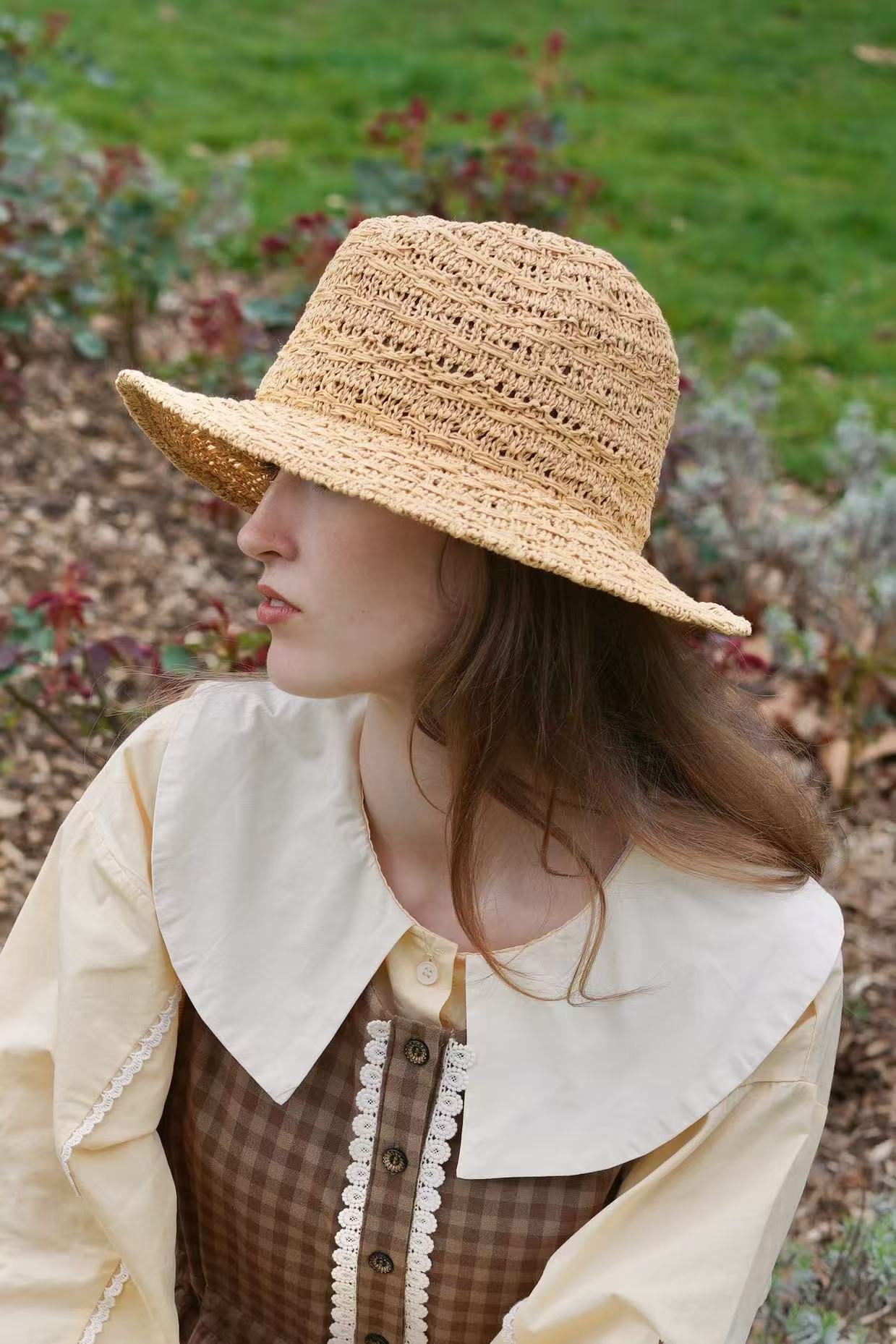 Jolene Foldable Straw Hat (Light Toffee)