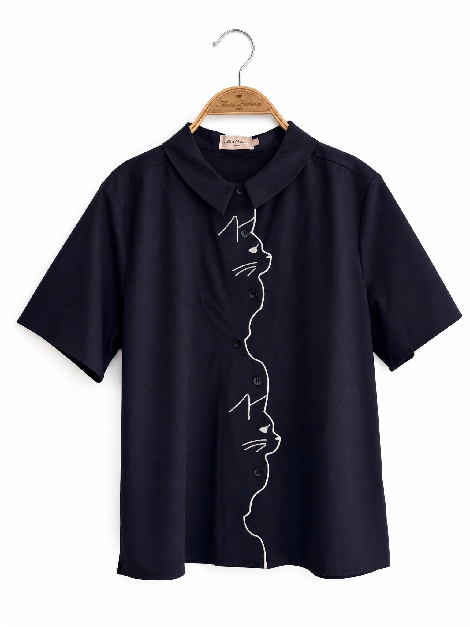 Kitten Anthem Short Sleeve Shirt (Navy)