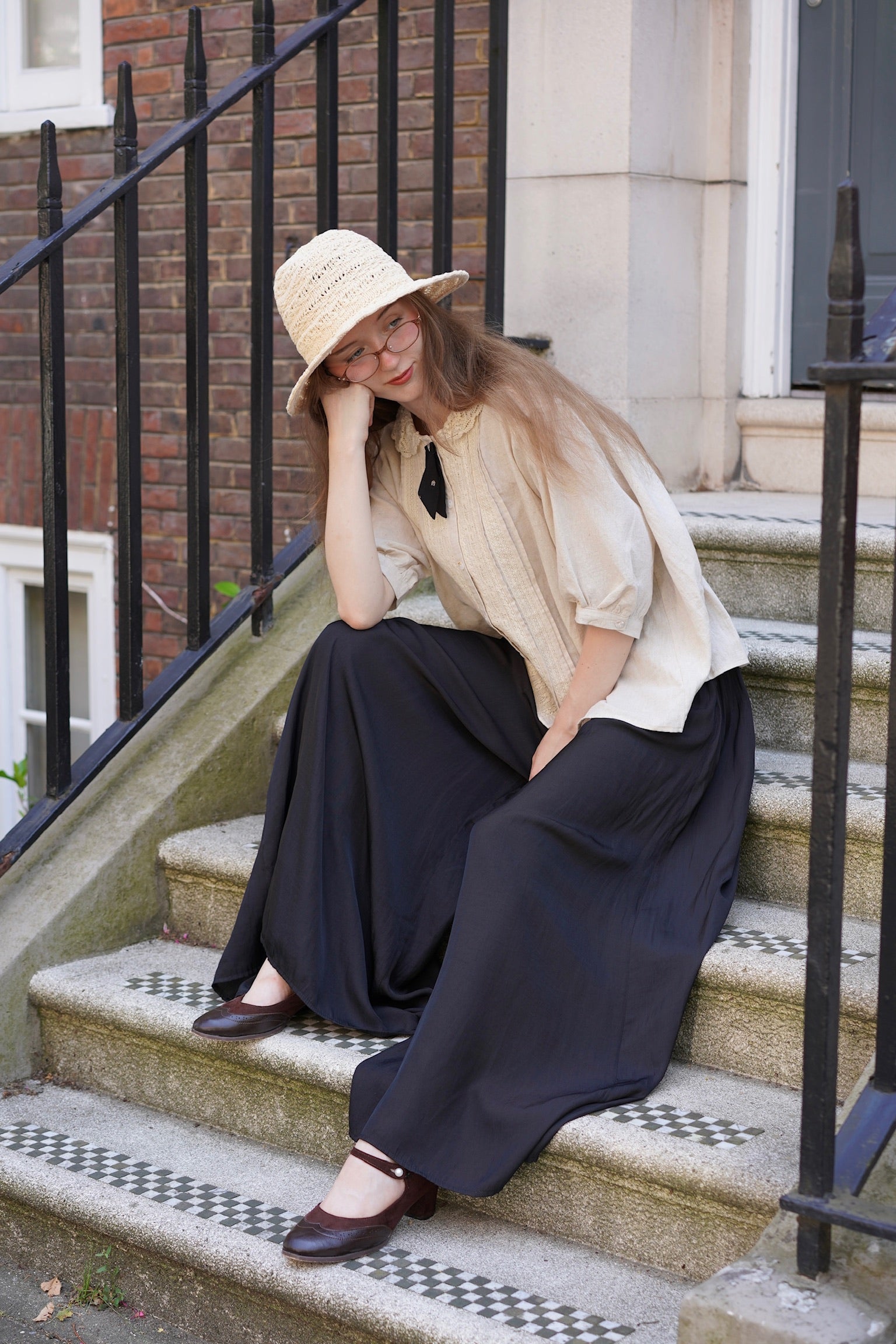 Floaty Palazzo Trousers (Ink Black)