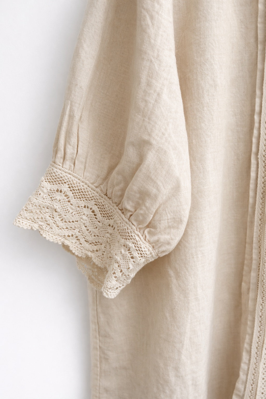 Kitty Bow Vintage Lace Linen Shirt