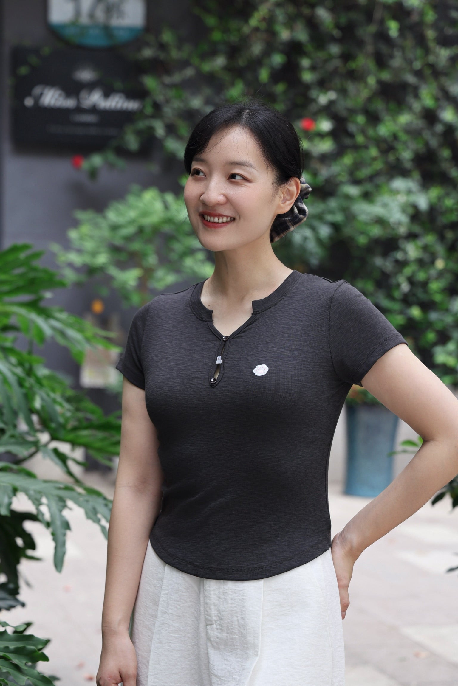 Kitty Paw Henley Cotton Tee (3 colours)
