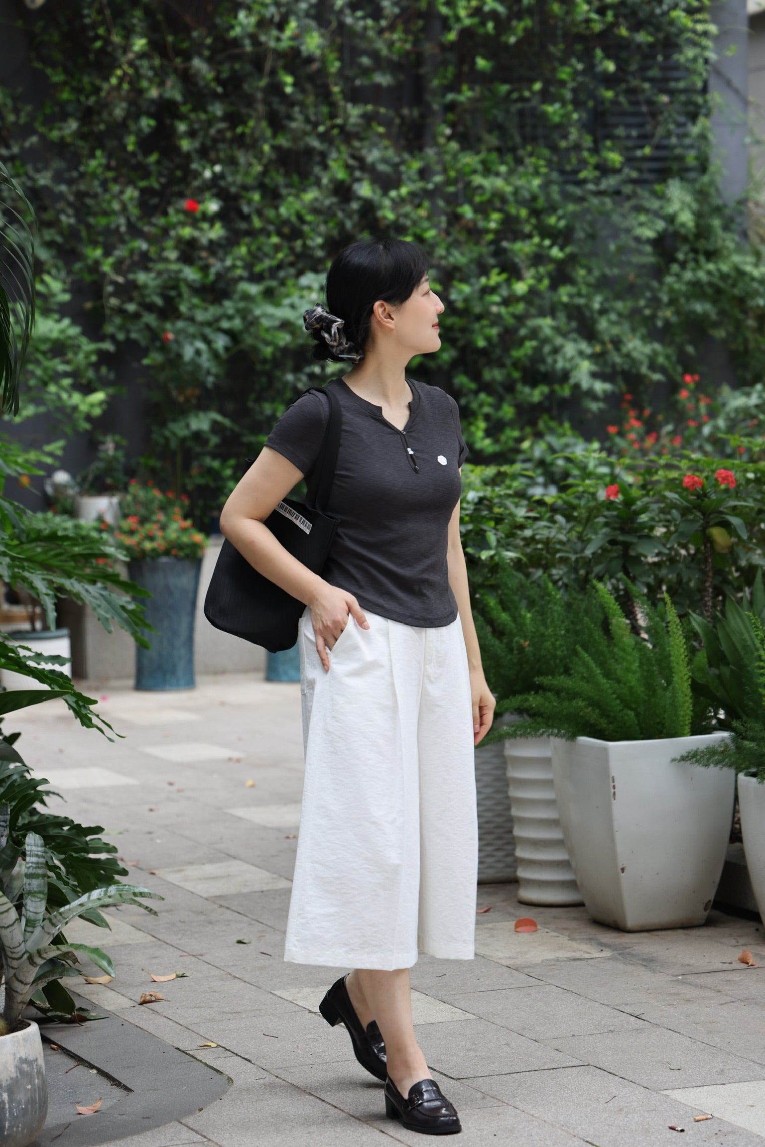 Kitty Paw Henley Cotton Tee (3 colours)