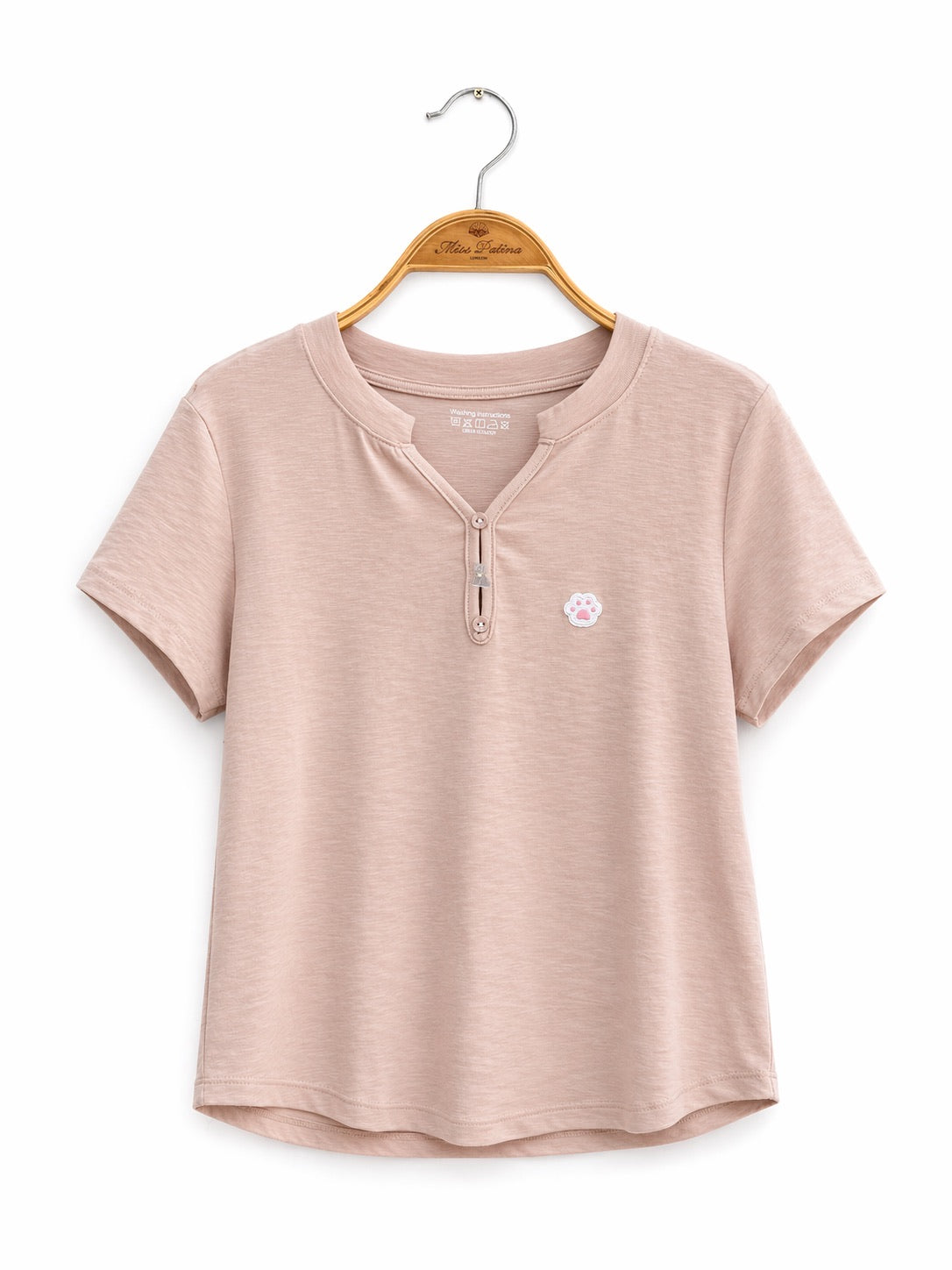 Kitty Paw Henley Cotton Tee (3 colours)