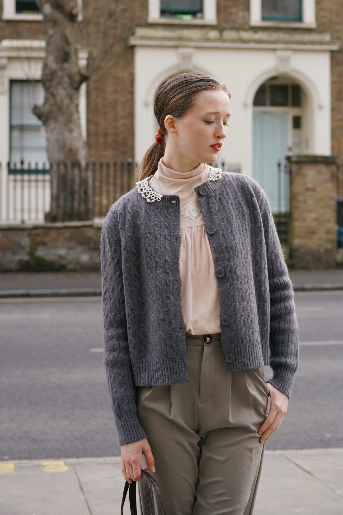 Edwardian Cat Lady Top (Blush Pink)