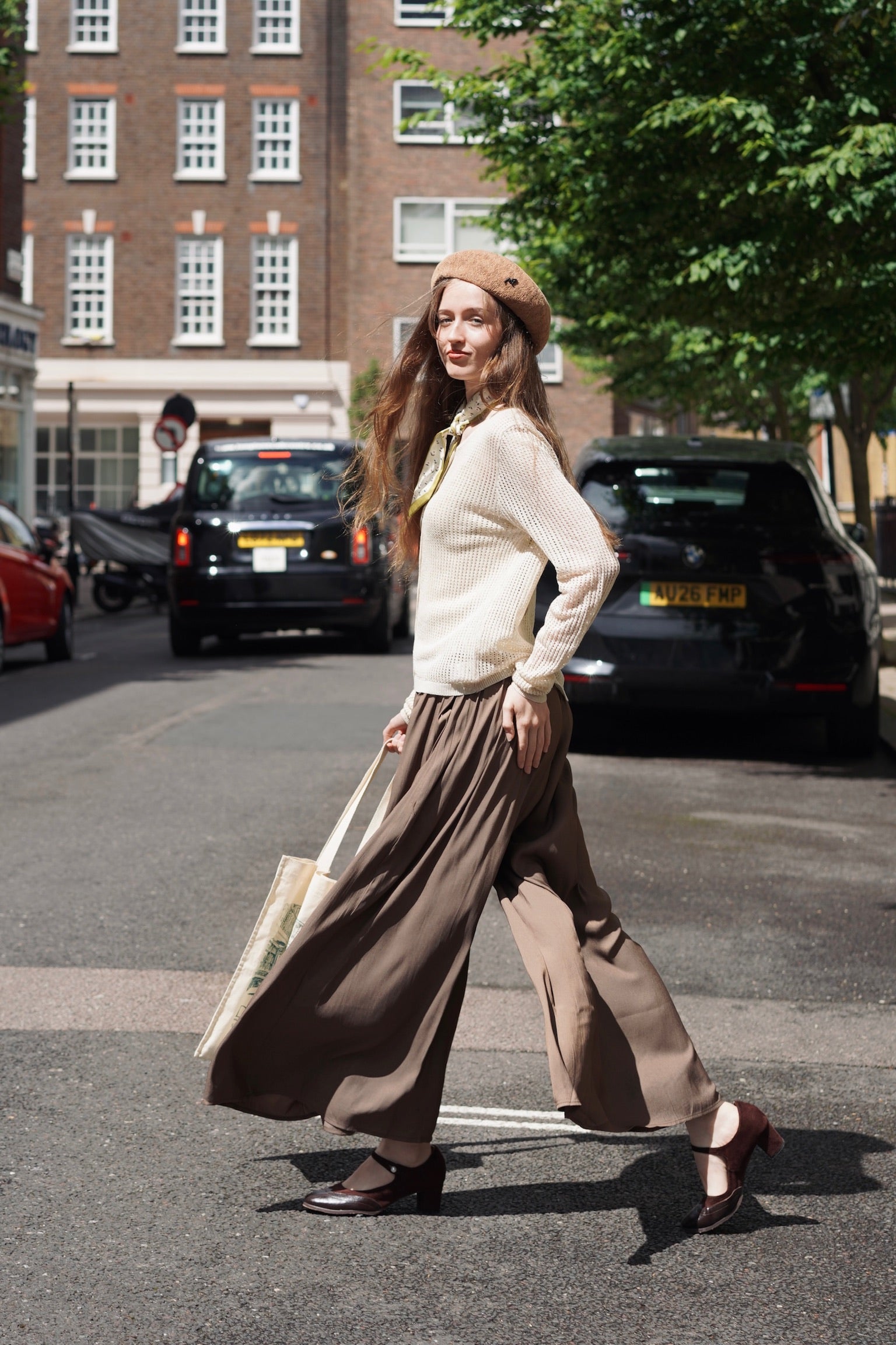 Linen-Mesh Summer Knit Set (Beige)