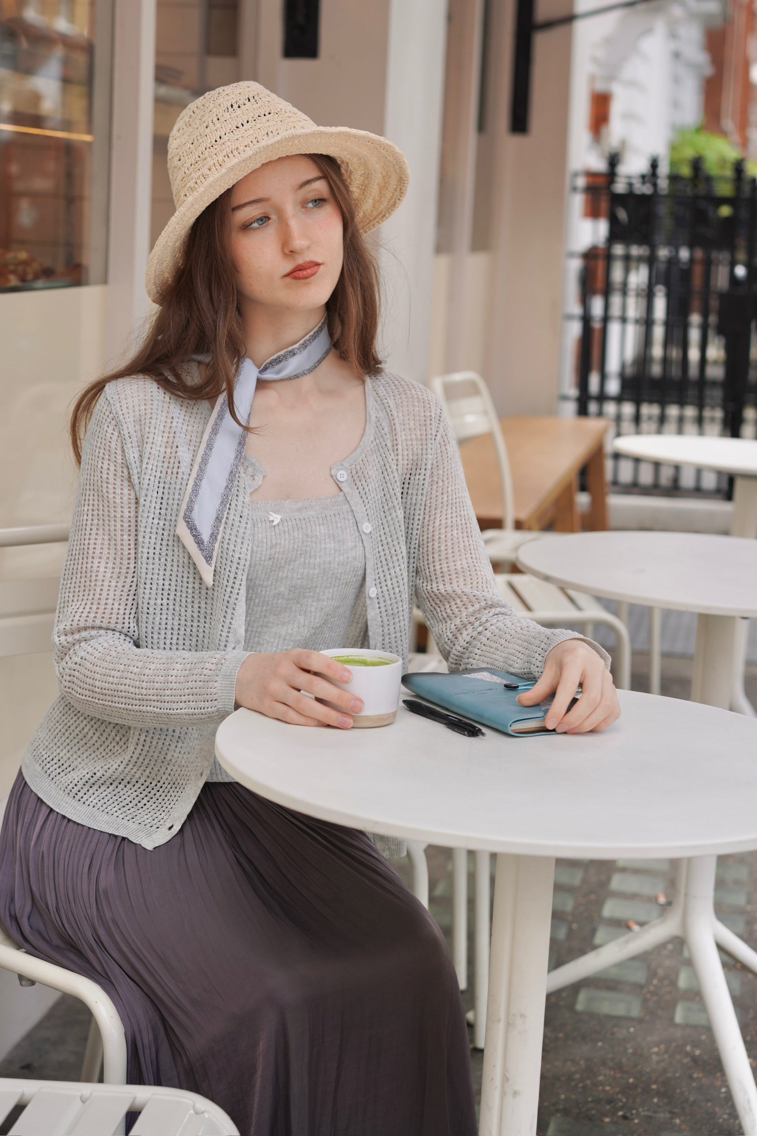 Silkfall Satin Skirt (Lilac Grey)