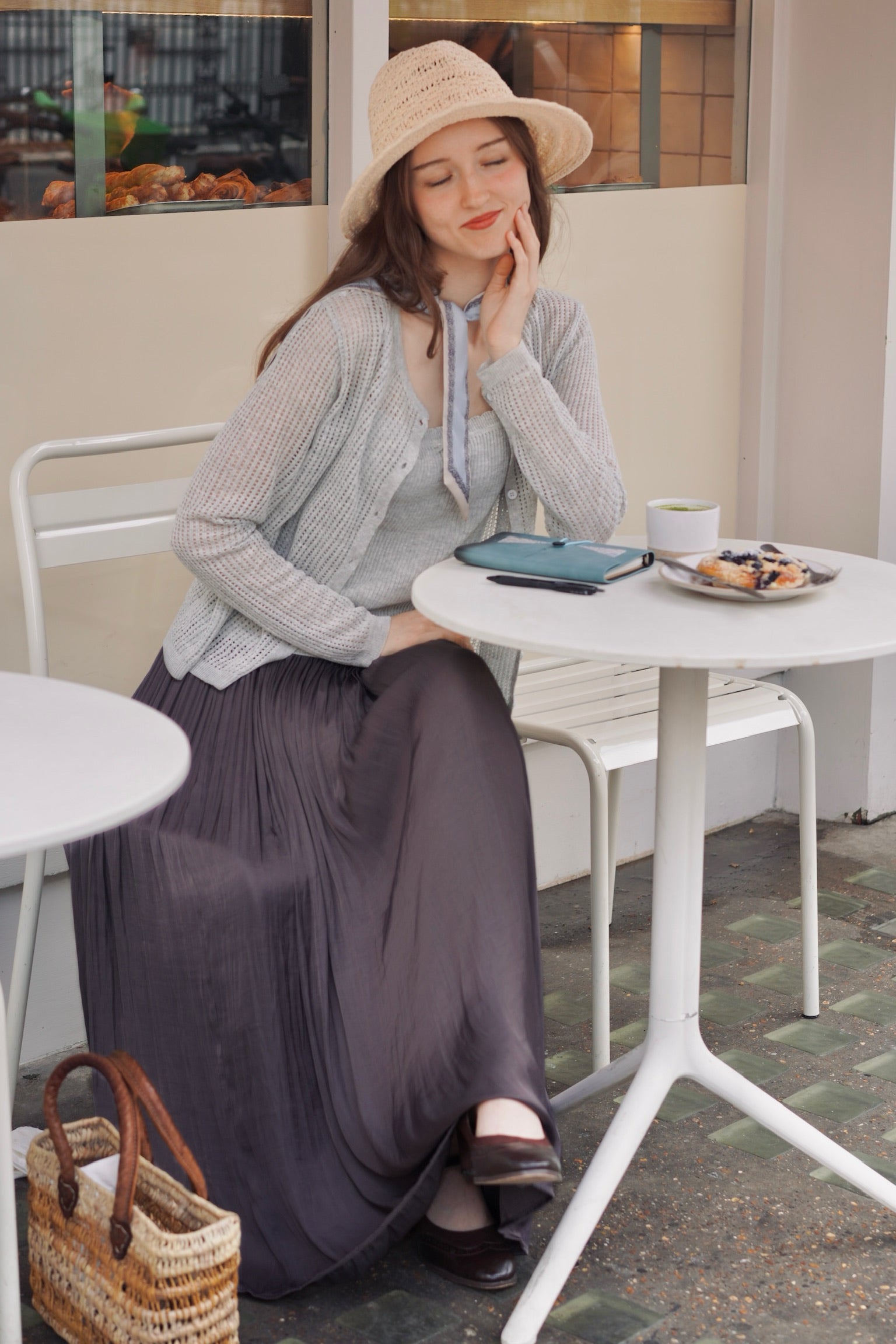 Silkfall Satin Skirt (Lilac Grey)