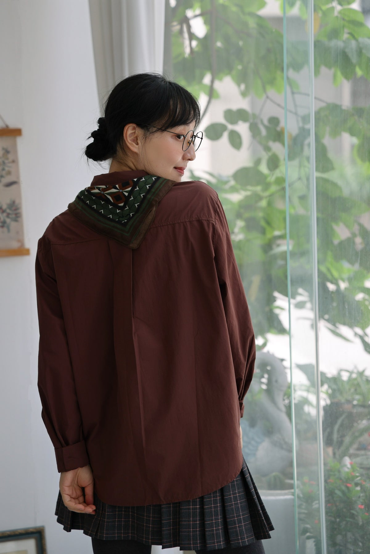 Little Cottage Cotton Shirt (Chocolate)
