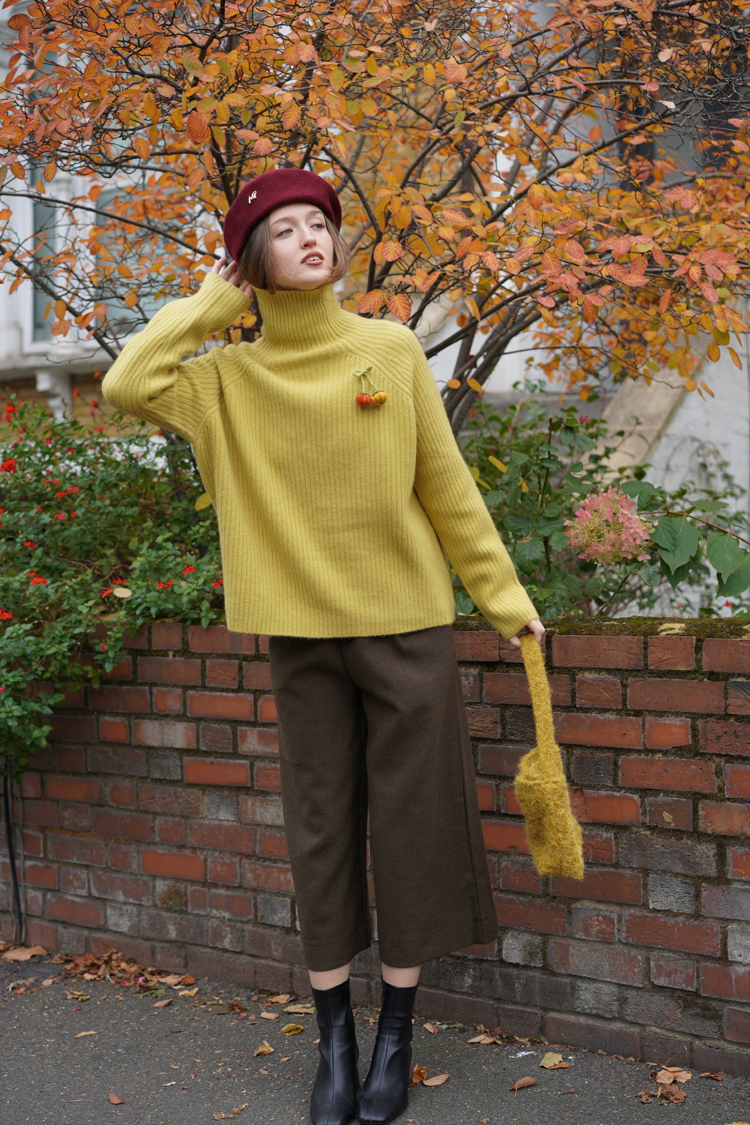 Little Pumpkin Yak Wool Jumper (Mustard）