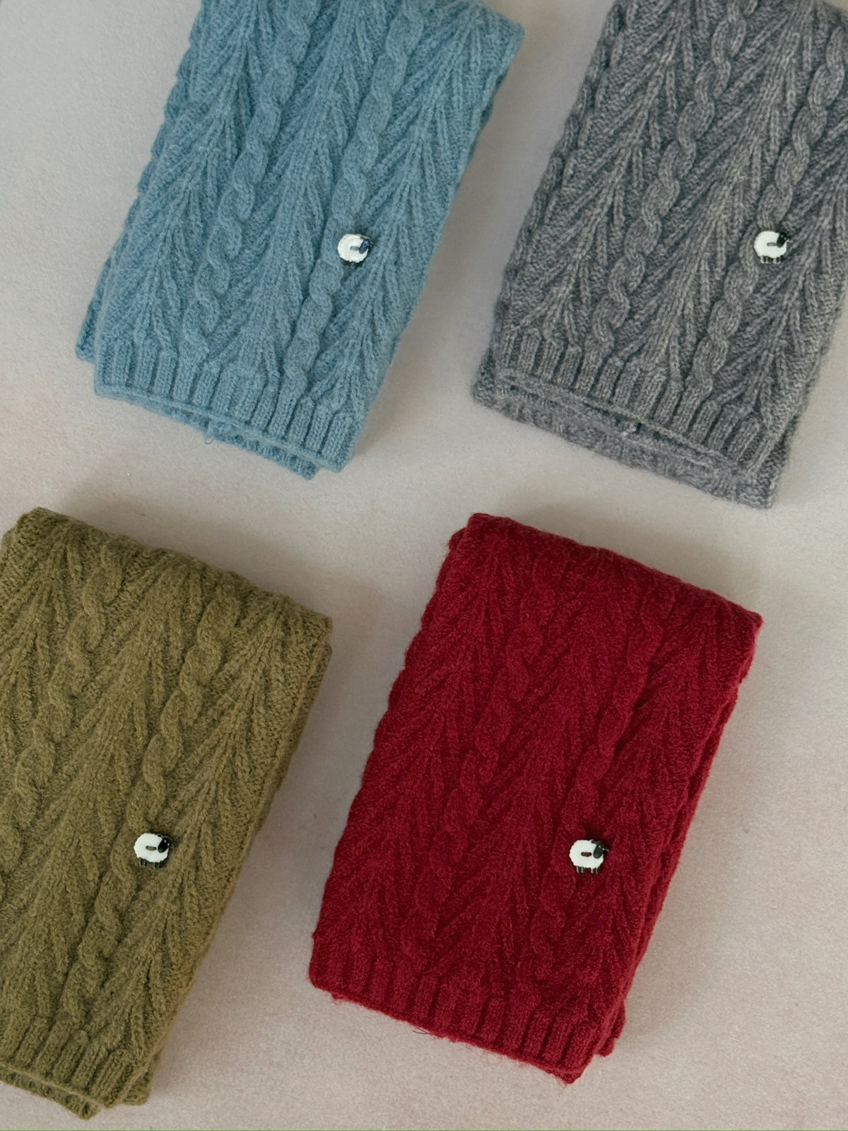 Little Sheep Cable Knit Scarf