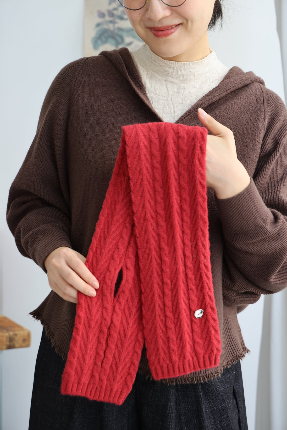 Little Sheep Cable Knit Scarf