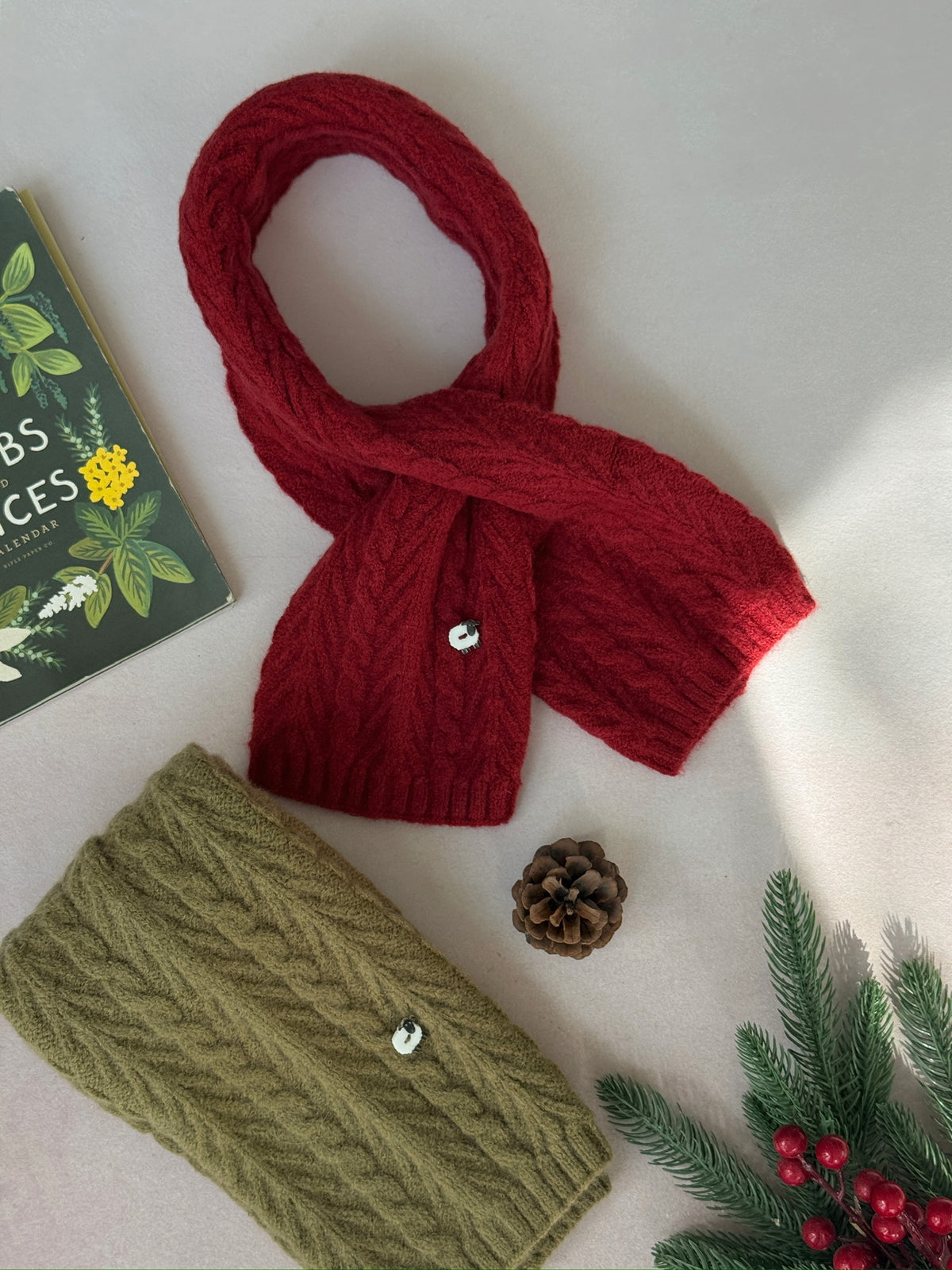 Little Sheep Cable Knit Scarf