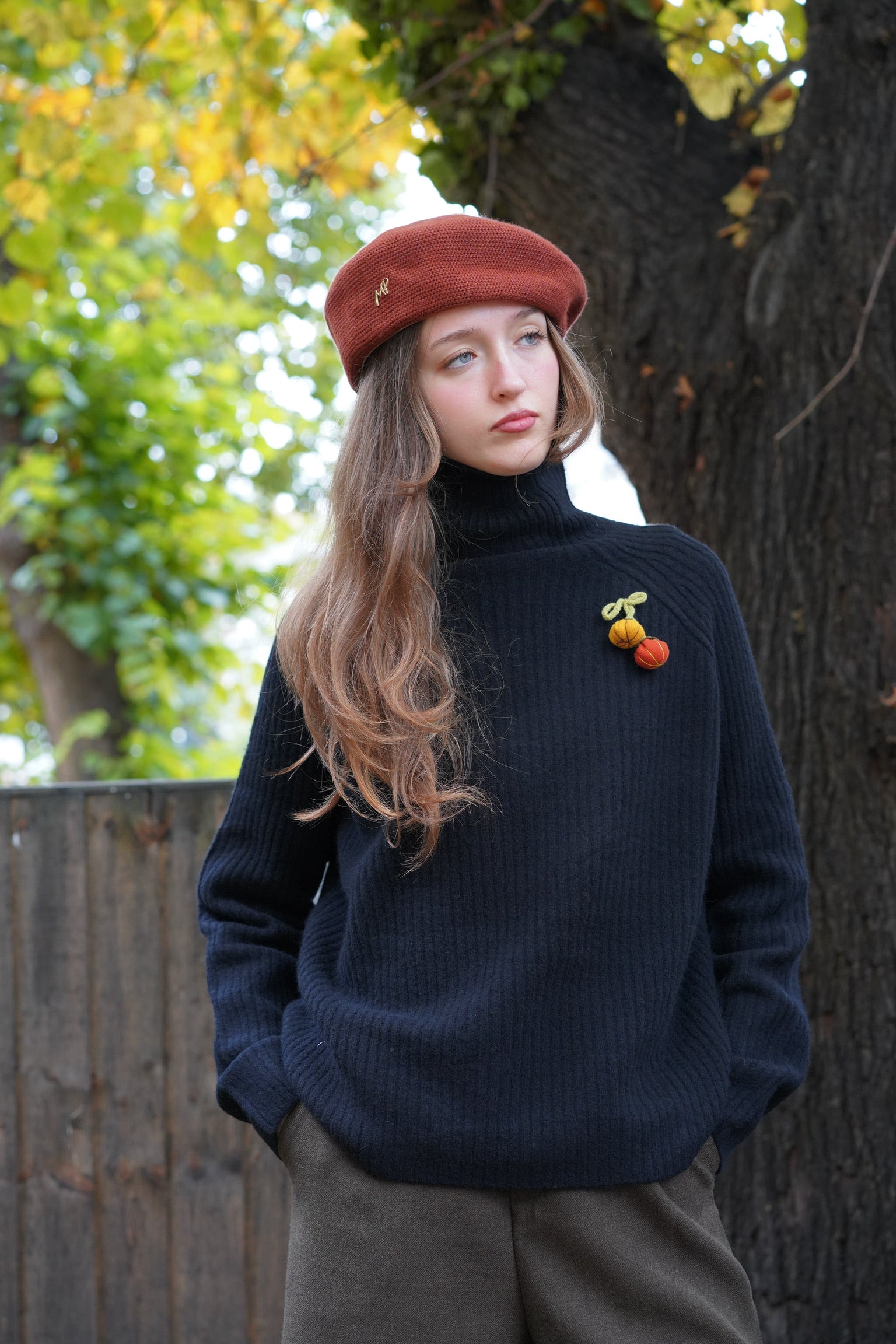 Little Pumpkin Yak Wool Jumper (Black）