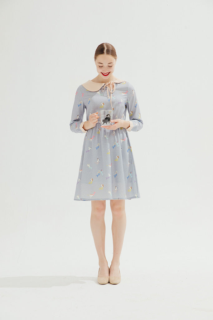 Love Mer-Cat Dress (Mist Blue)