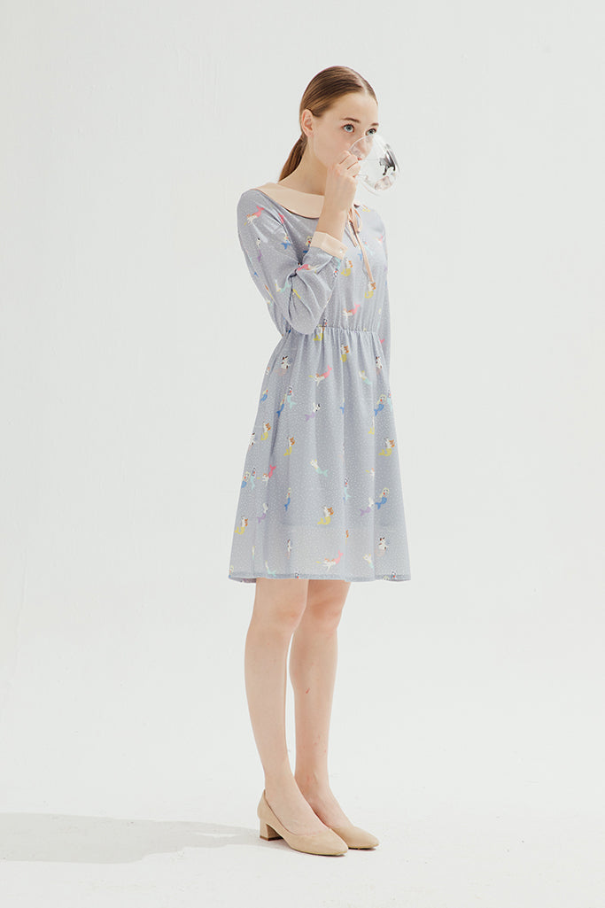Love Mer-Cat Dress (Mist Blue)