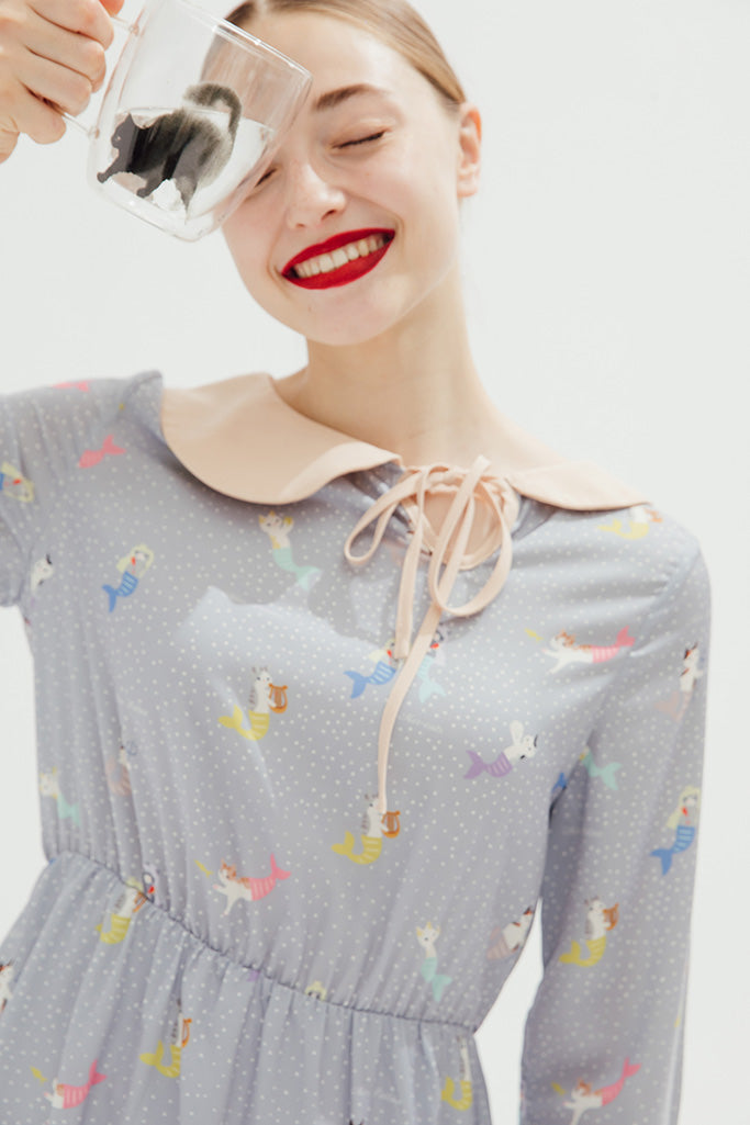 Love Mer-Cat Dress (Mist Blue)