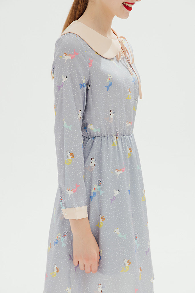 Love Mer-Cat Dress (Mist Blue)
