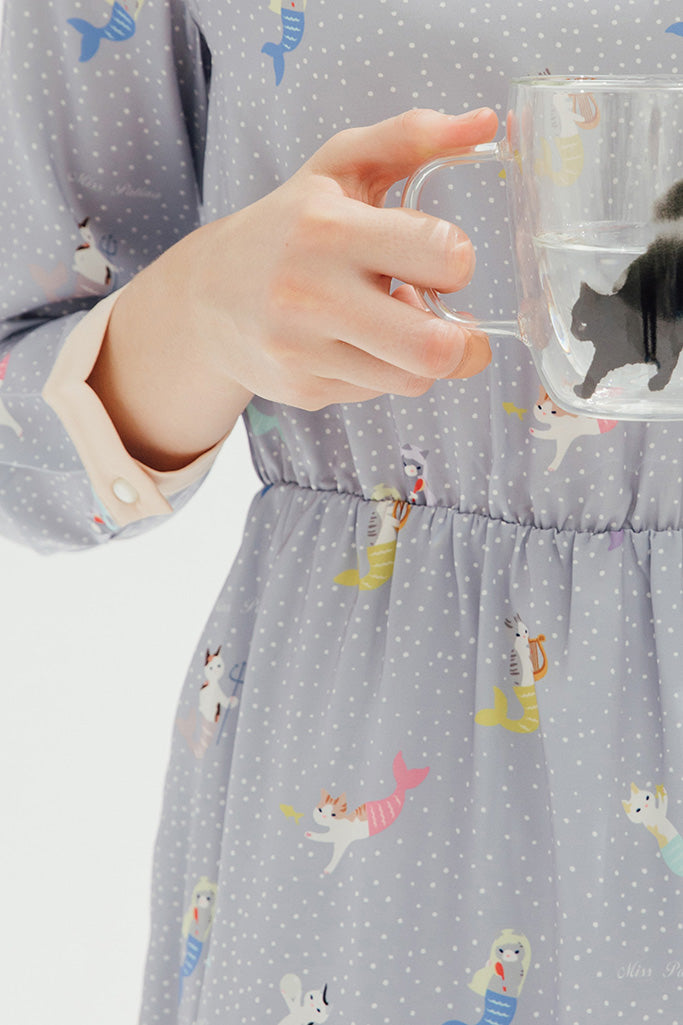Love Mer-Cat Dress (Mist Blue)