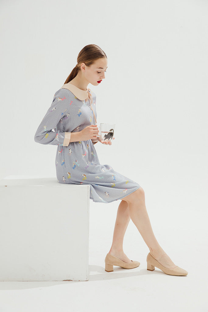 Love Mer-Cat Dress (Mist Blue)