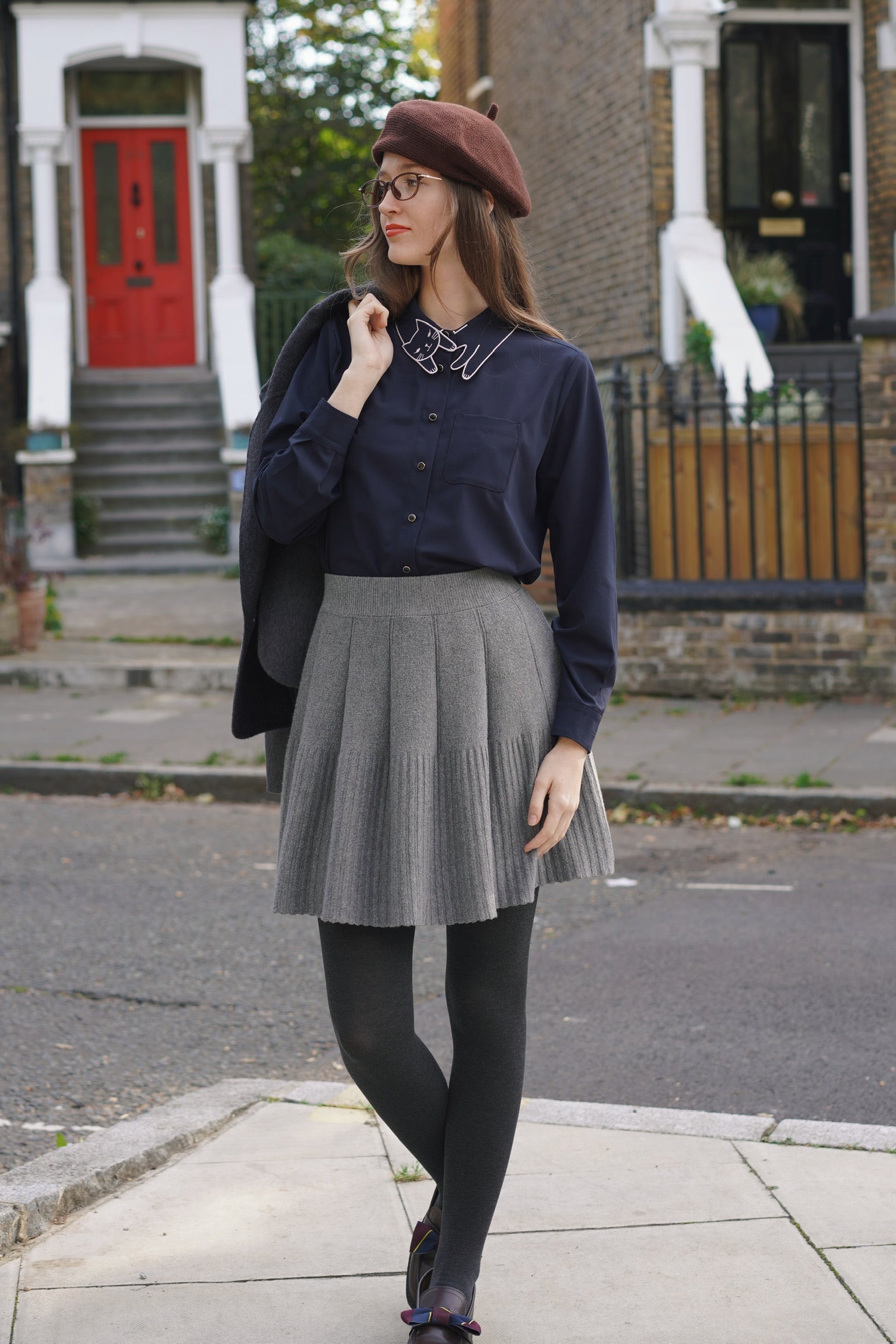 Love Cat Shirt (Navy）