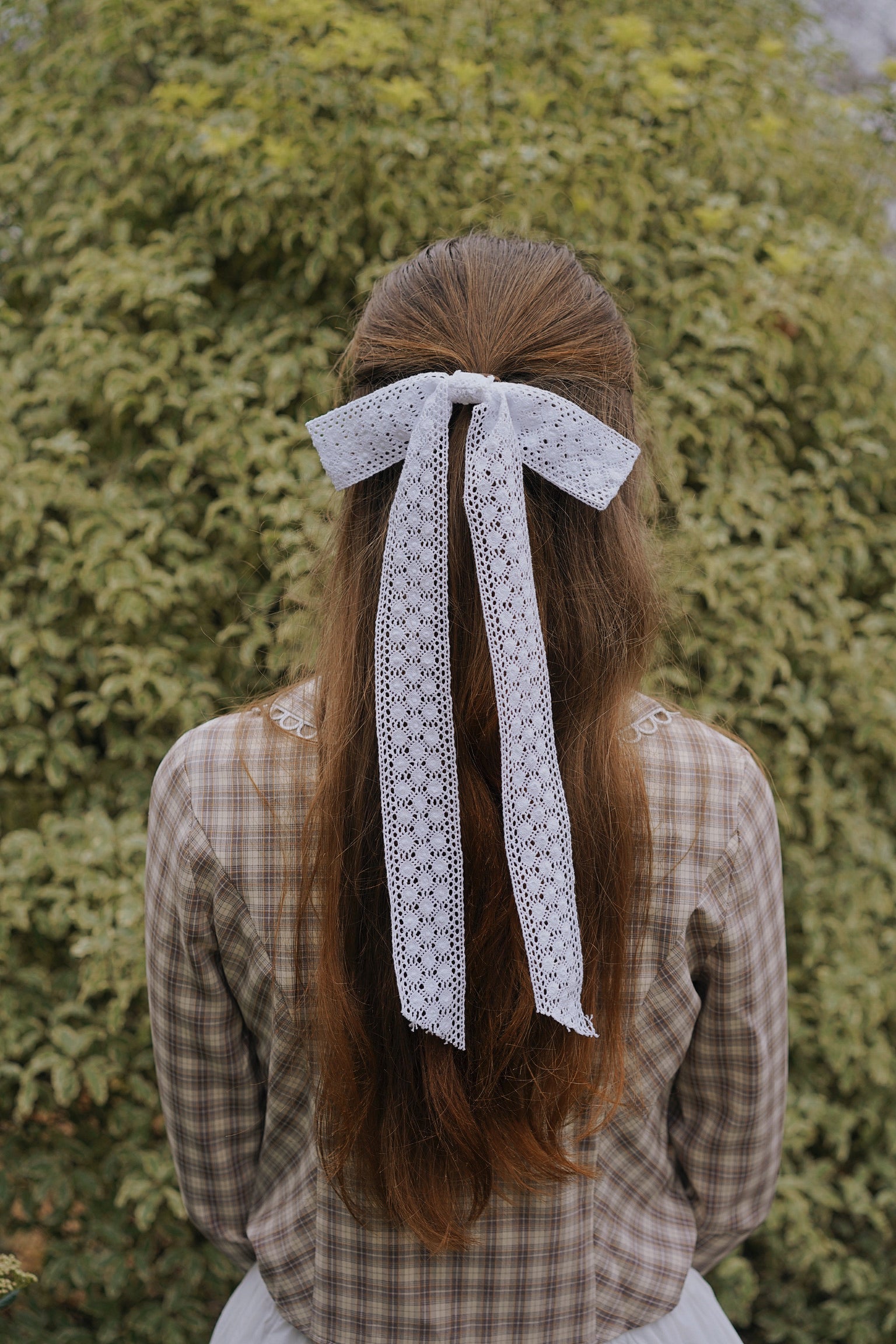 Tess White Bow Hair Tie