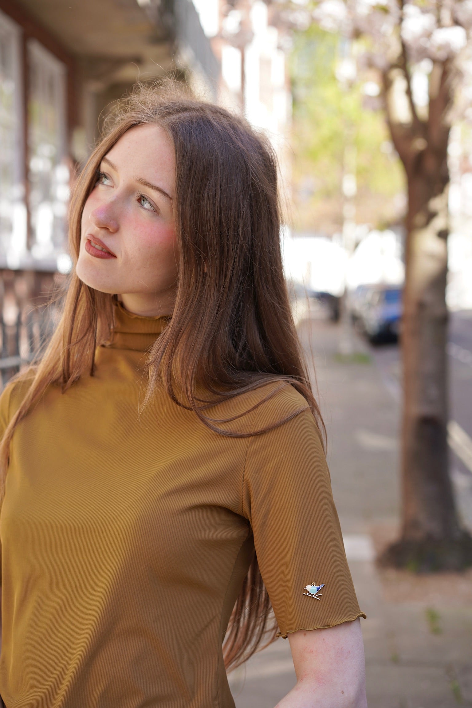 Lucky Bird Jersey Top (Caramel)