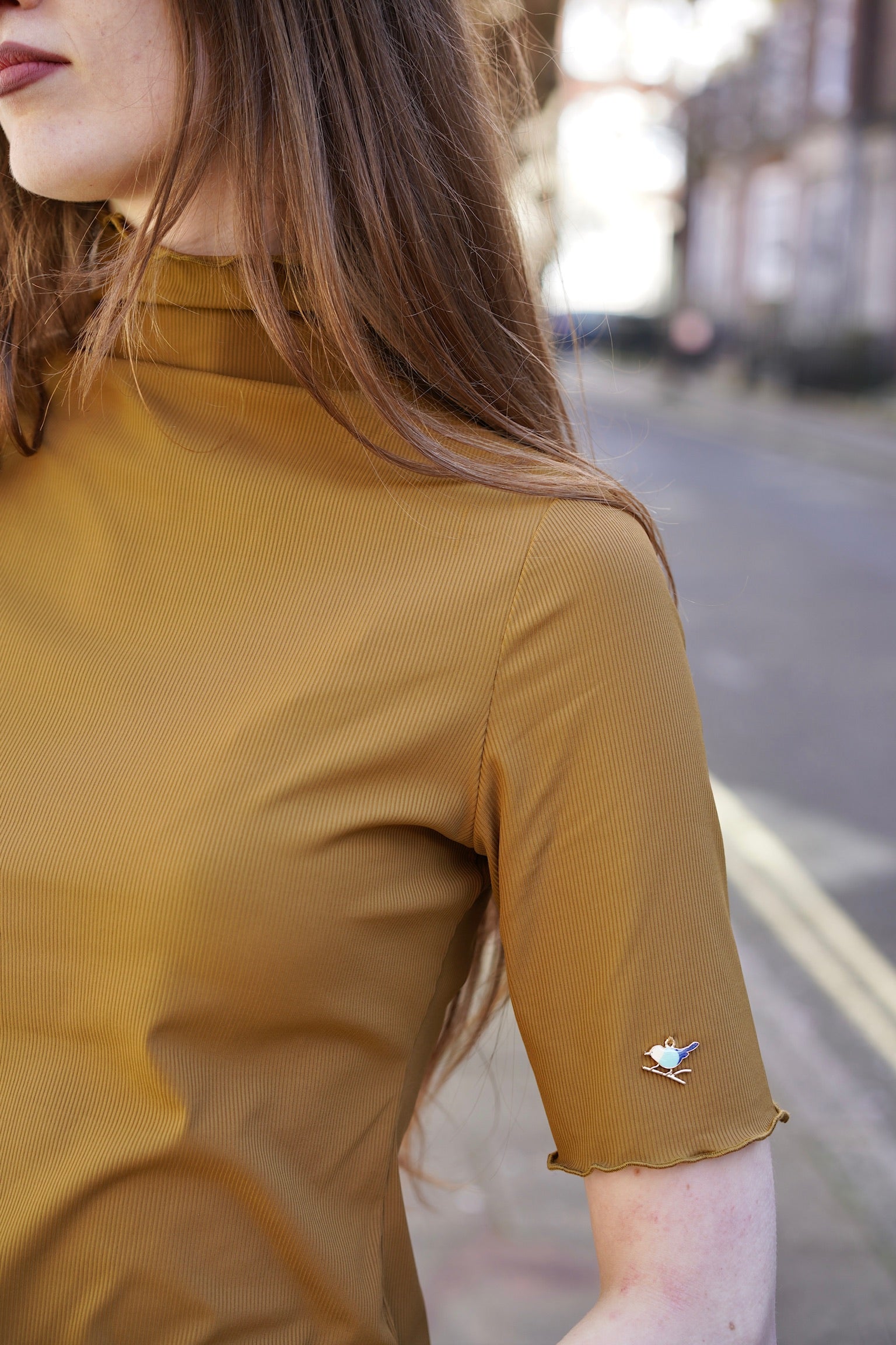Lucky Bird Jersey Top (Caramel)