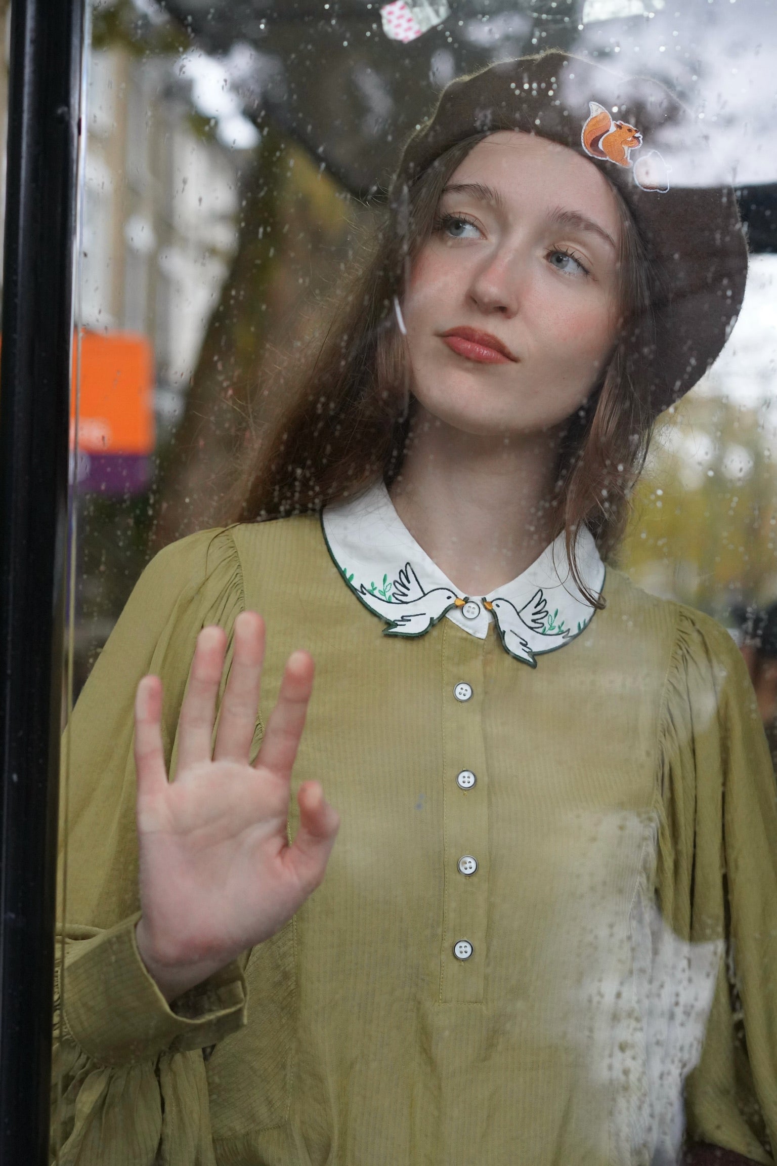 Lucky Songbird Blouse （Olive）