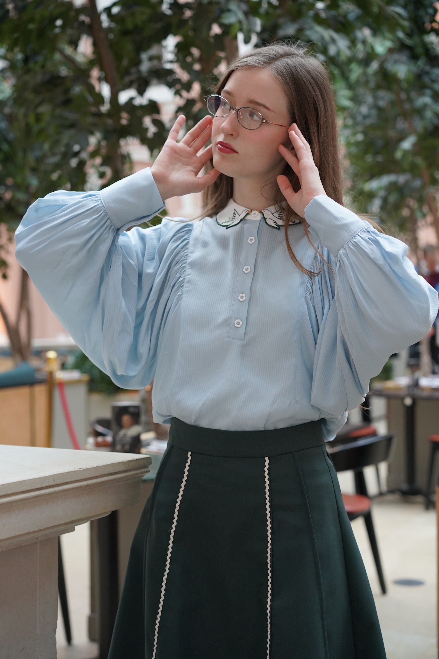 Lucky Songbird Blouse (Powder Blue)