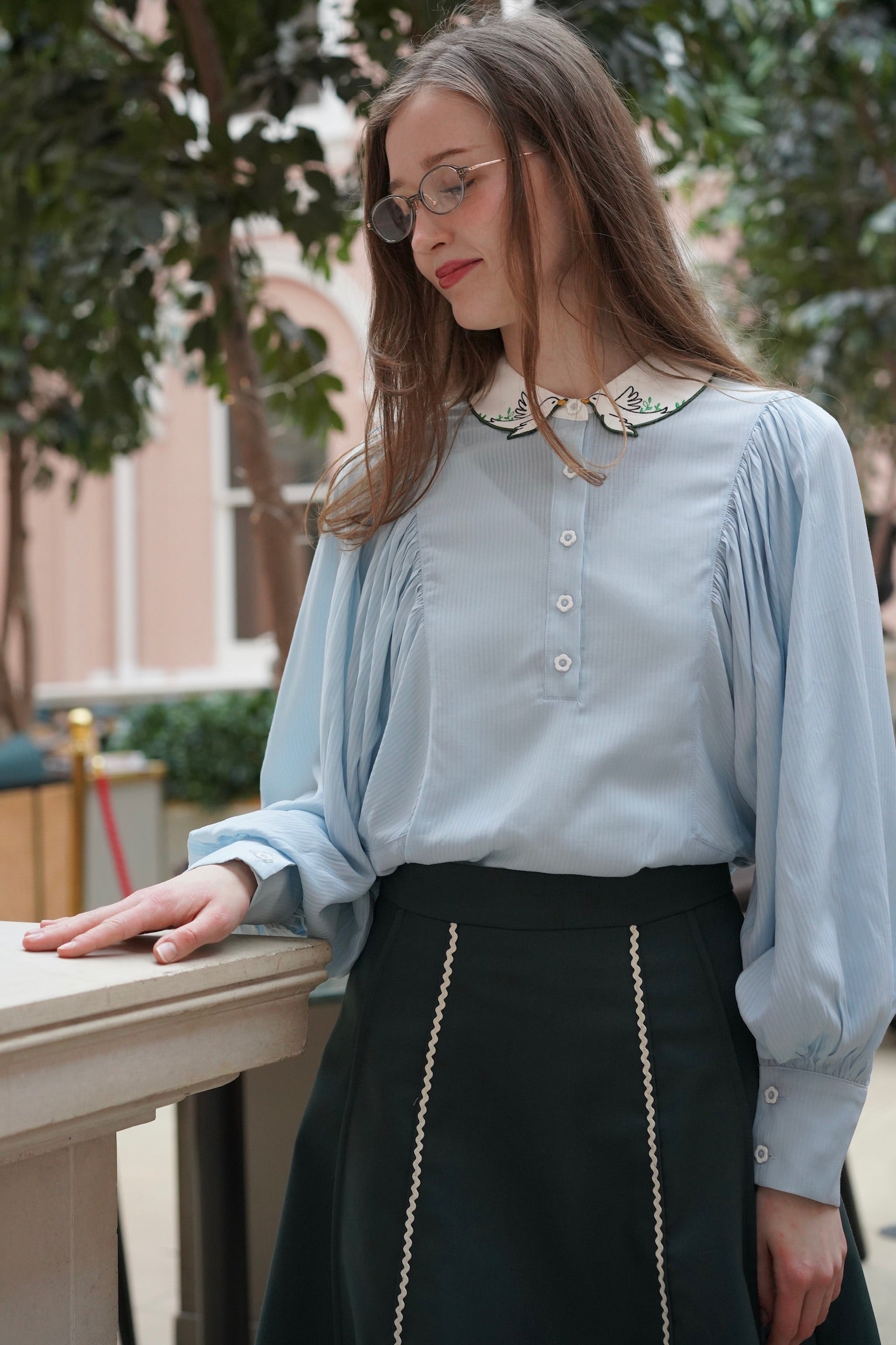 Lucky Songbird Blouse (Powder Blue)