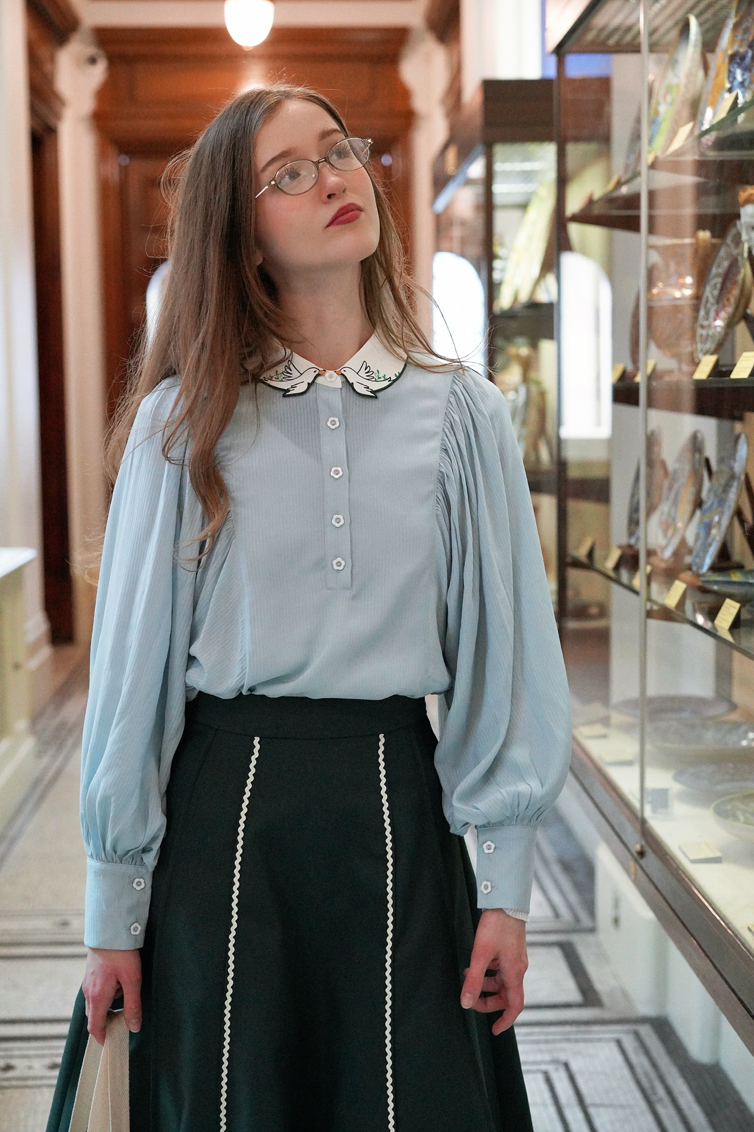 Lucky Songbird Blouse (Powder Blue)