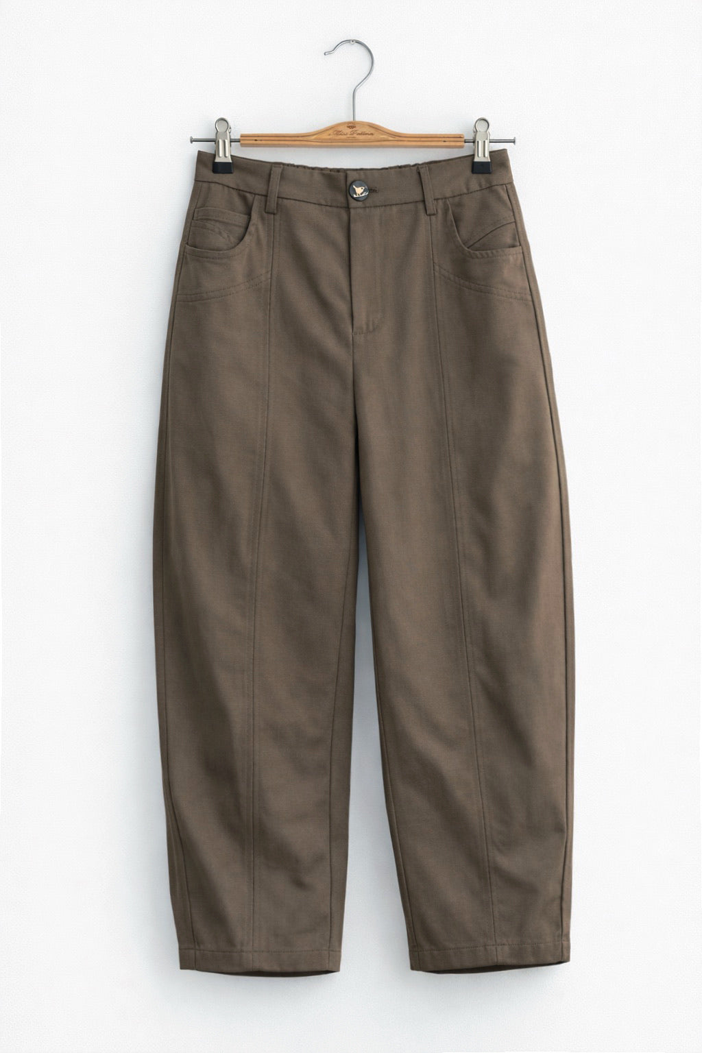 Lyocell Blend Barrel Trousers (Earth)