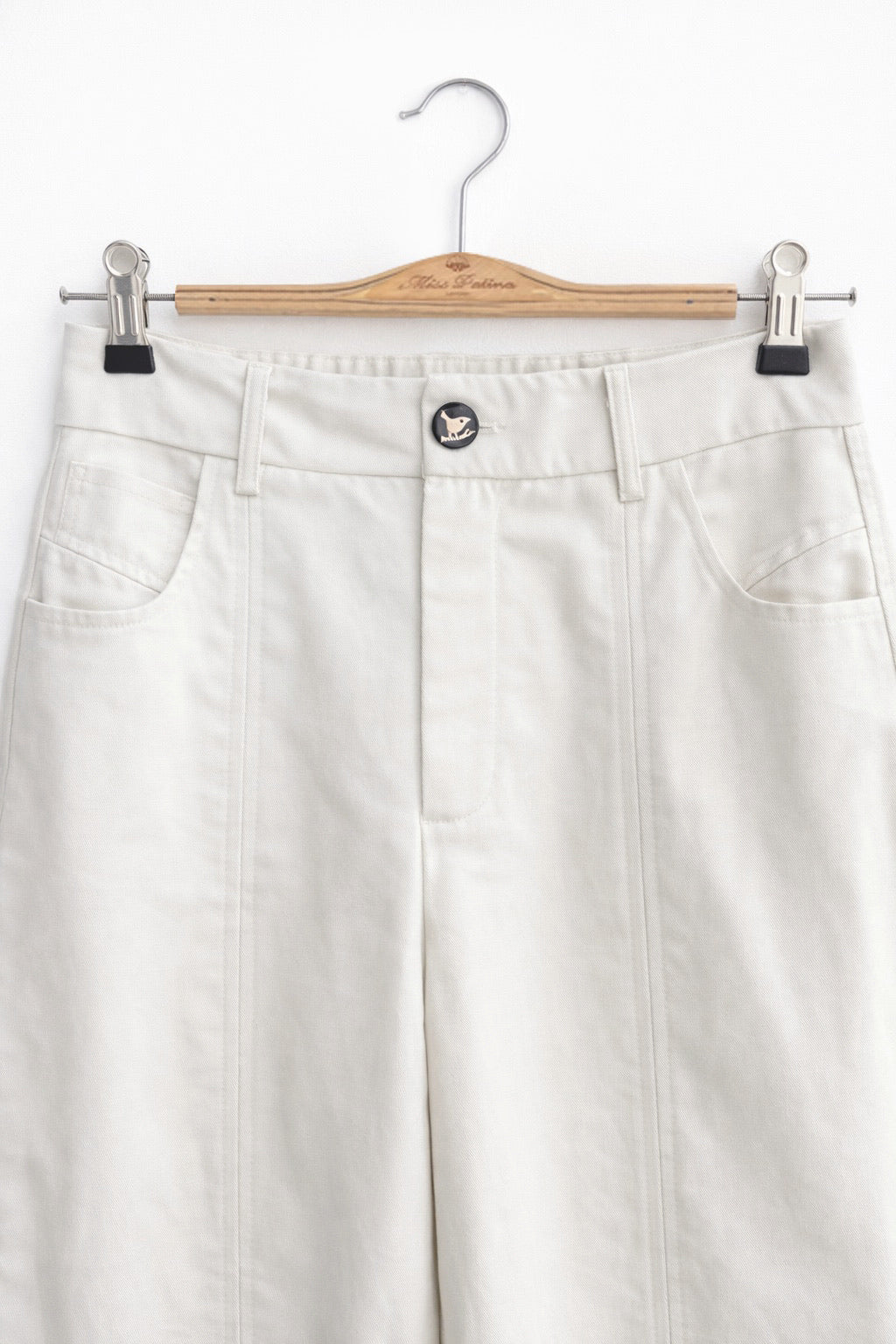Lyocell Blend Barrel Trousers (Ivory)