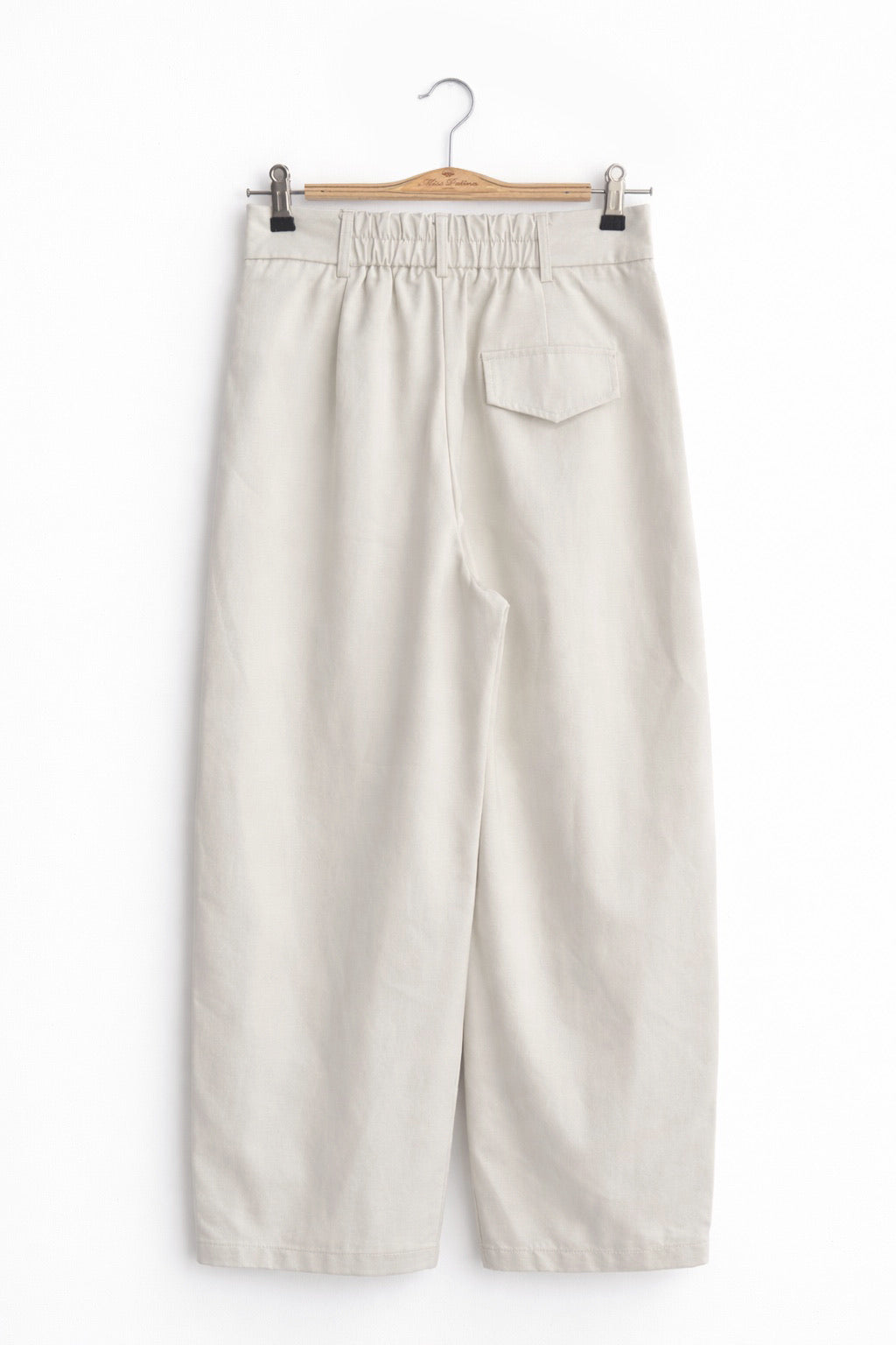 Lyocell Blend Barrel Trousers (Ivory)