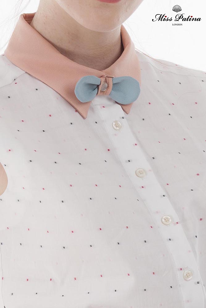 Bow Voyage Shirt (Pink Collar)