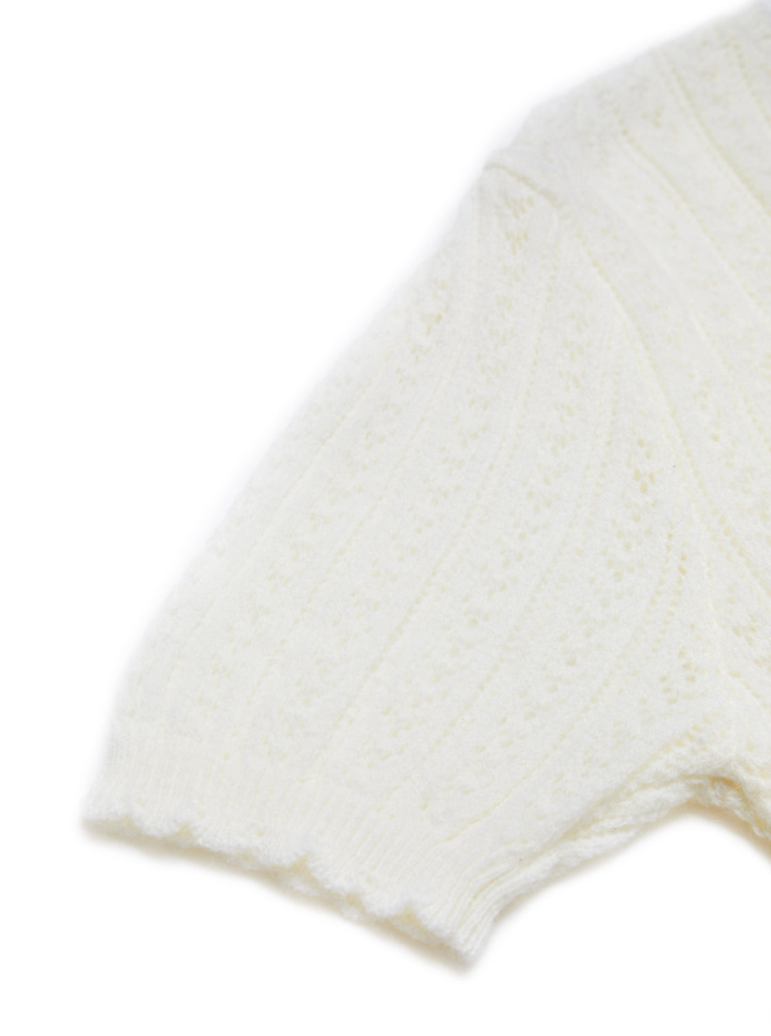 Maisie Daisy Chain Crochet Top (White)