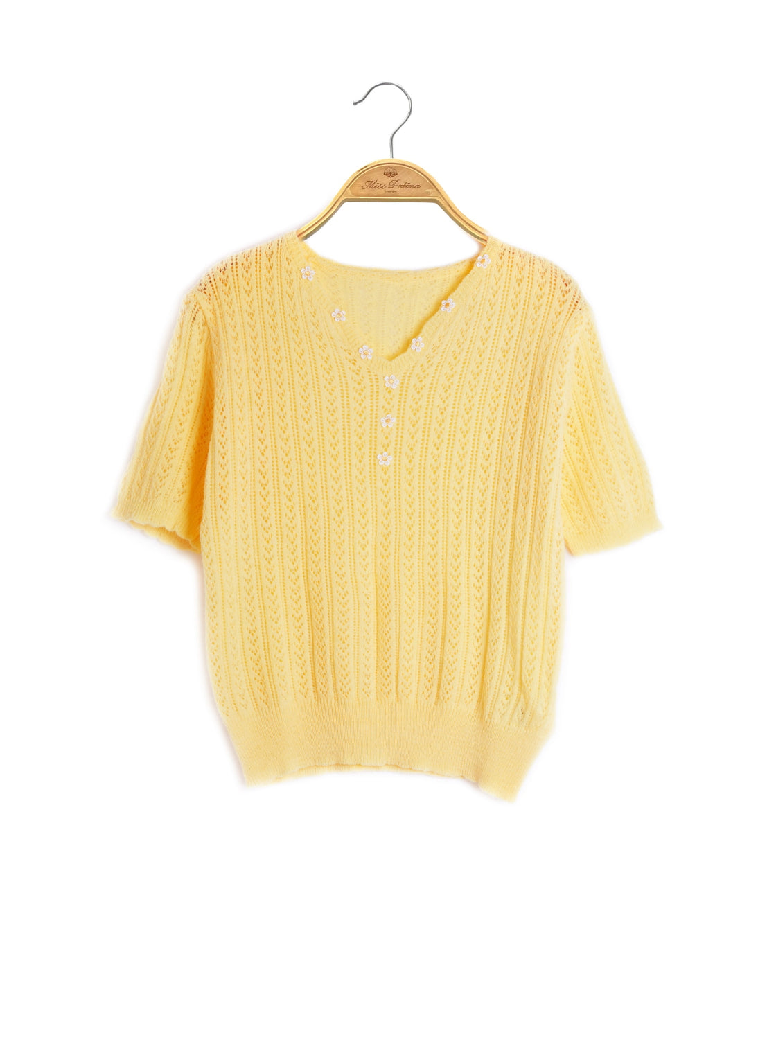 Maisie Daisy Chain Crochet Top (Butter Yellow)